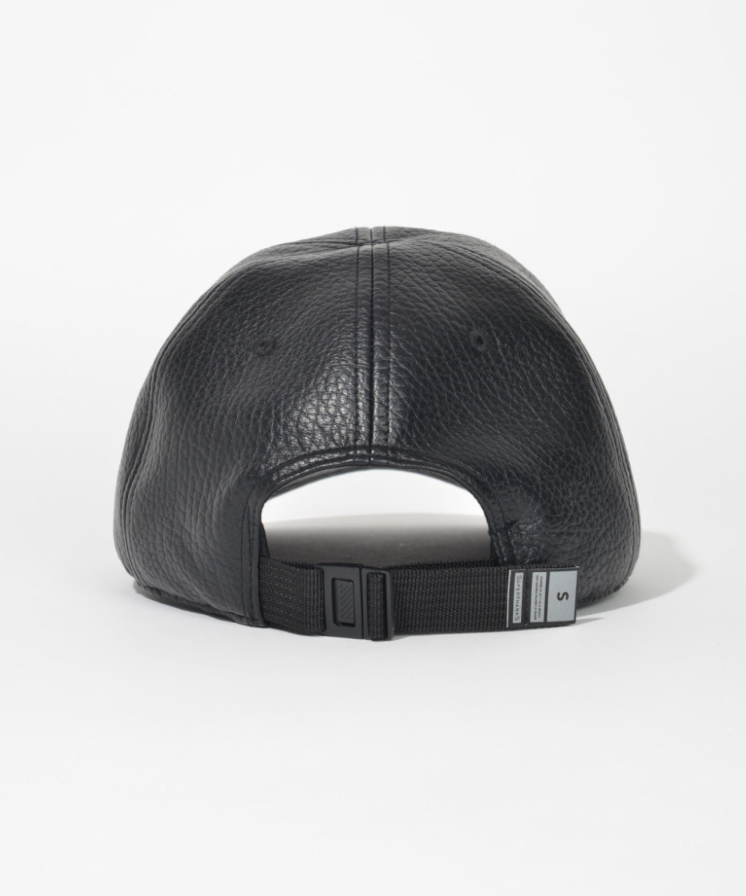 6 panel cap - fauxleather-black