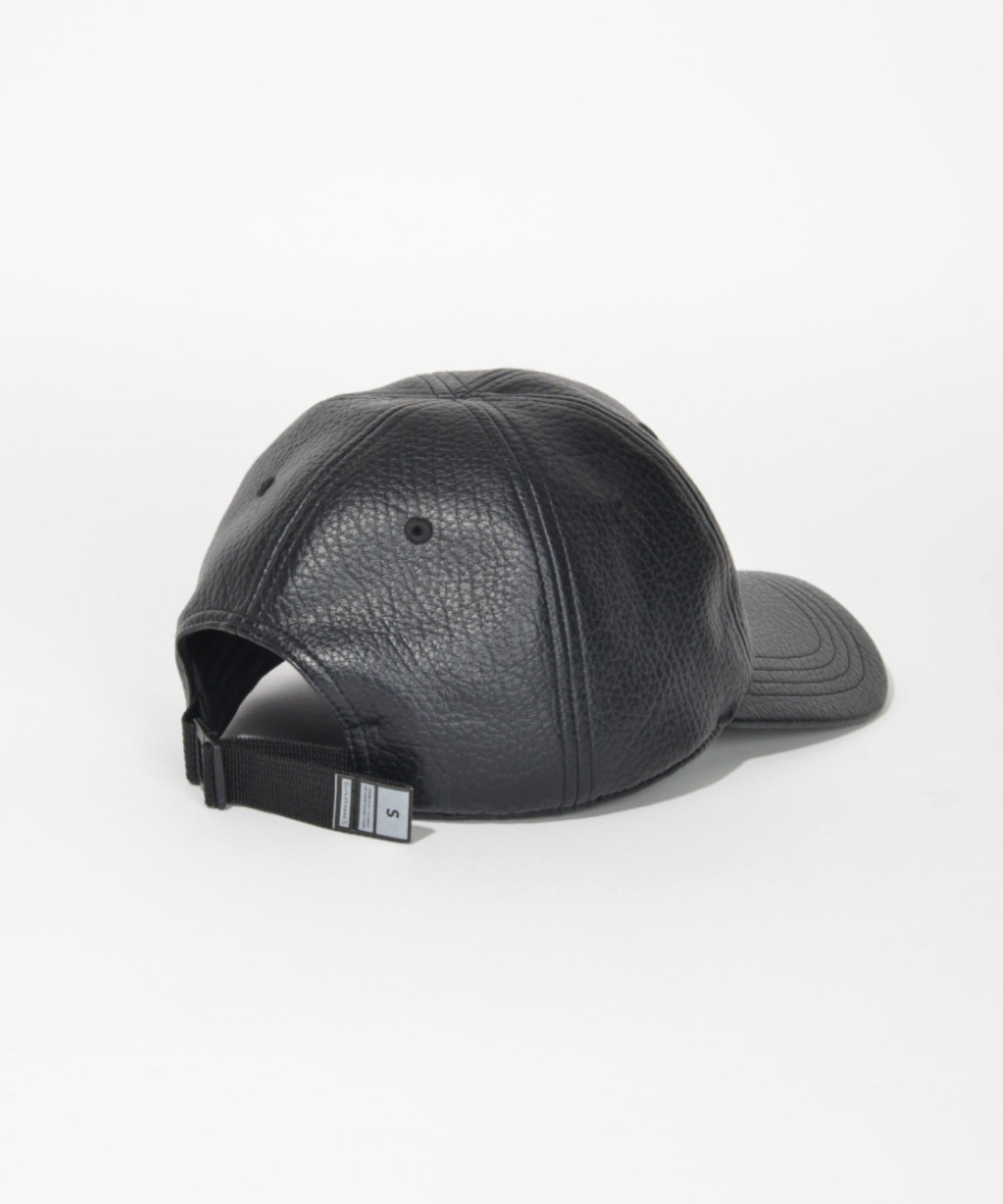 6 panel cap - fauxleather-black