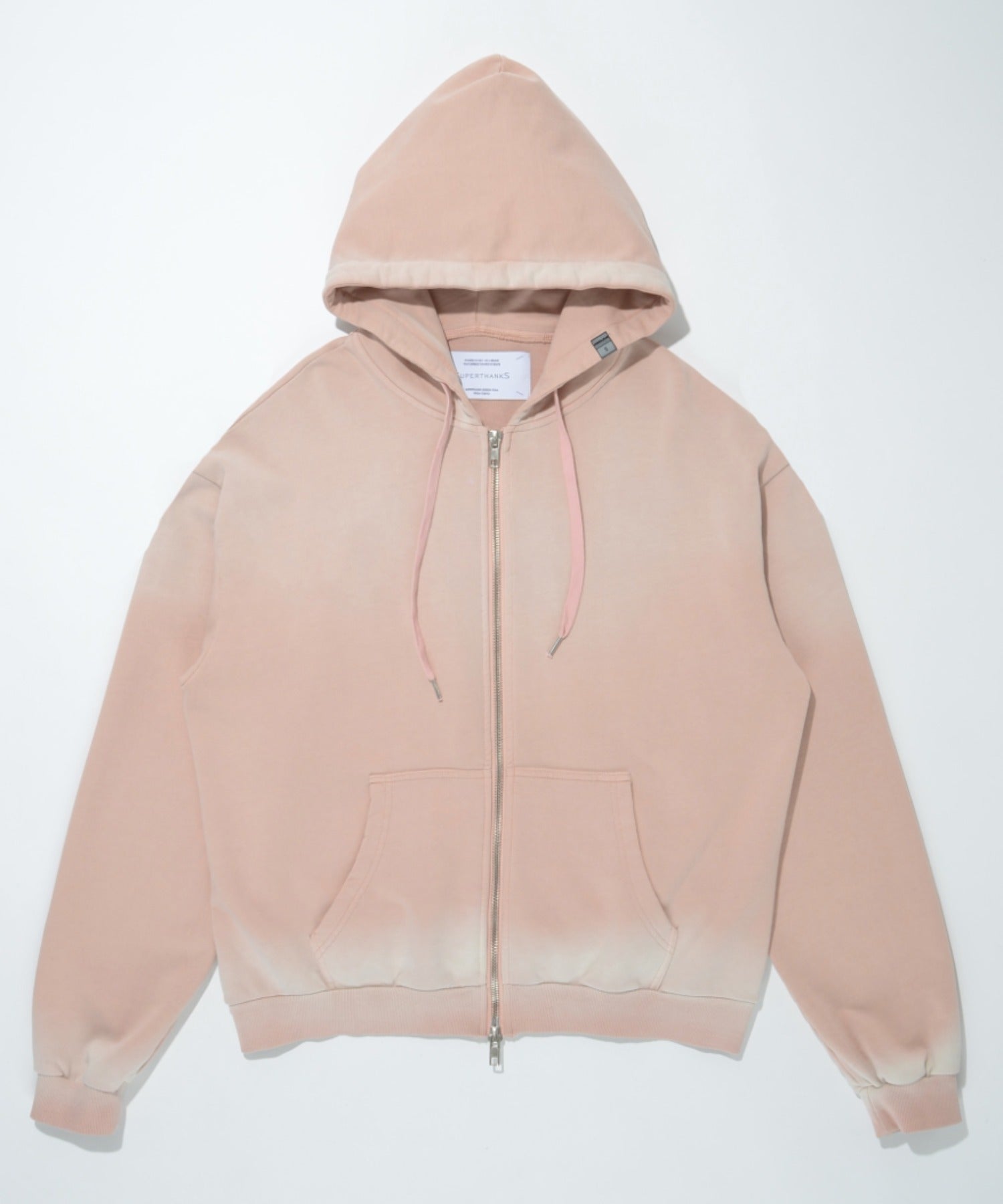 Sun faded Zip-Hoodie Sweat - black
