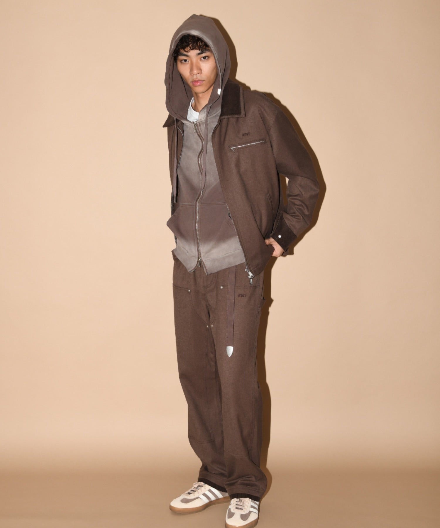 Ling narrow Suede Belt- sax