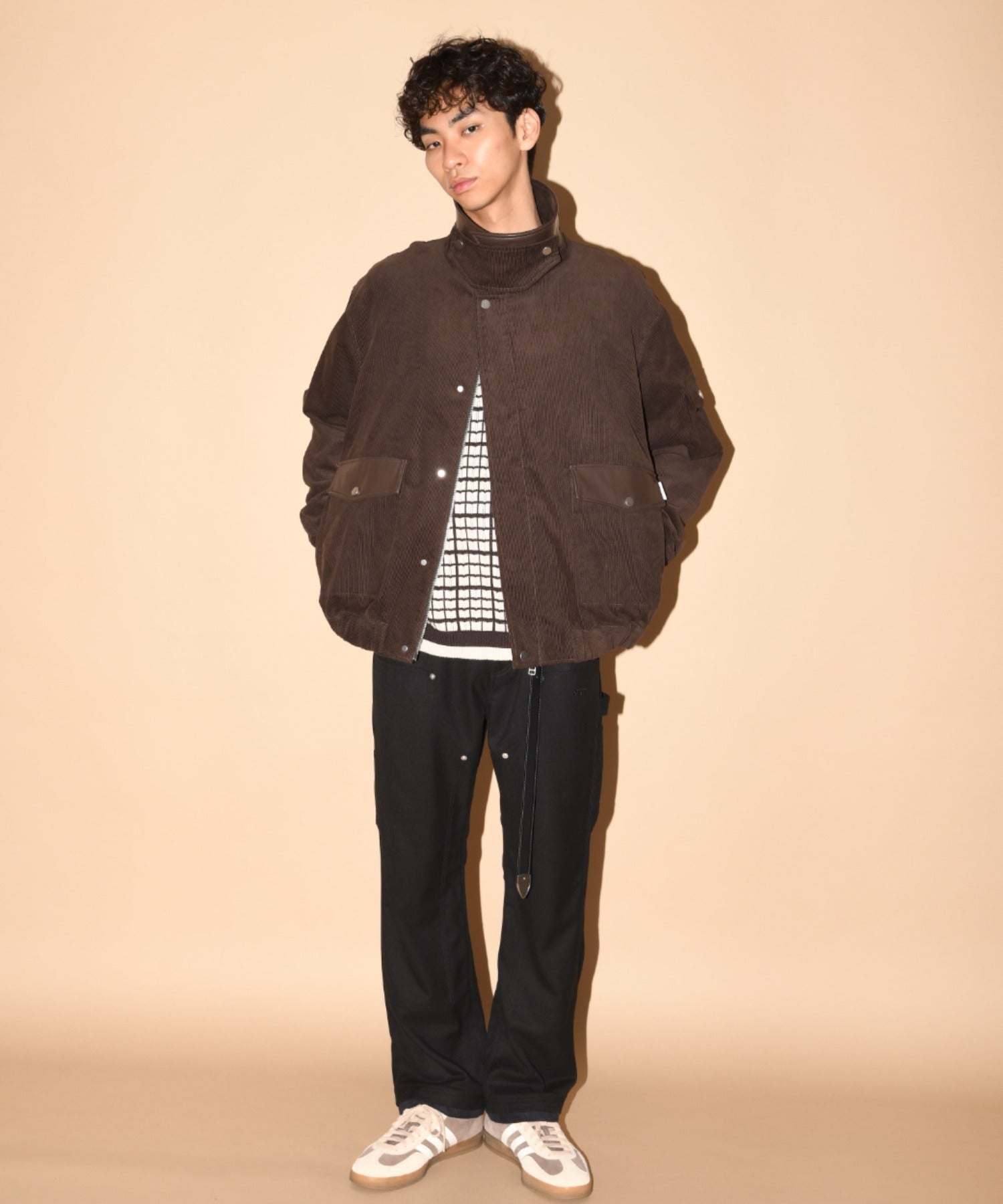Graph check Knit Crew-neck - gray/black