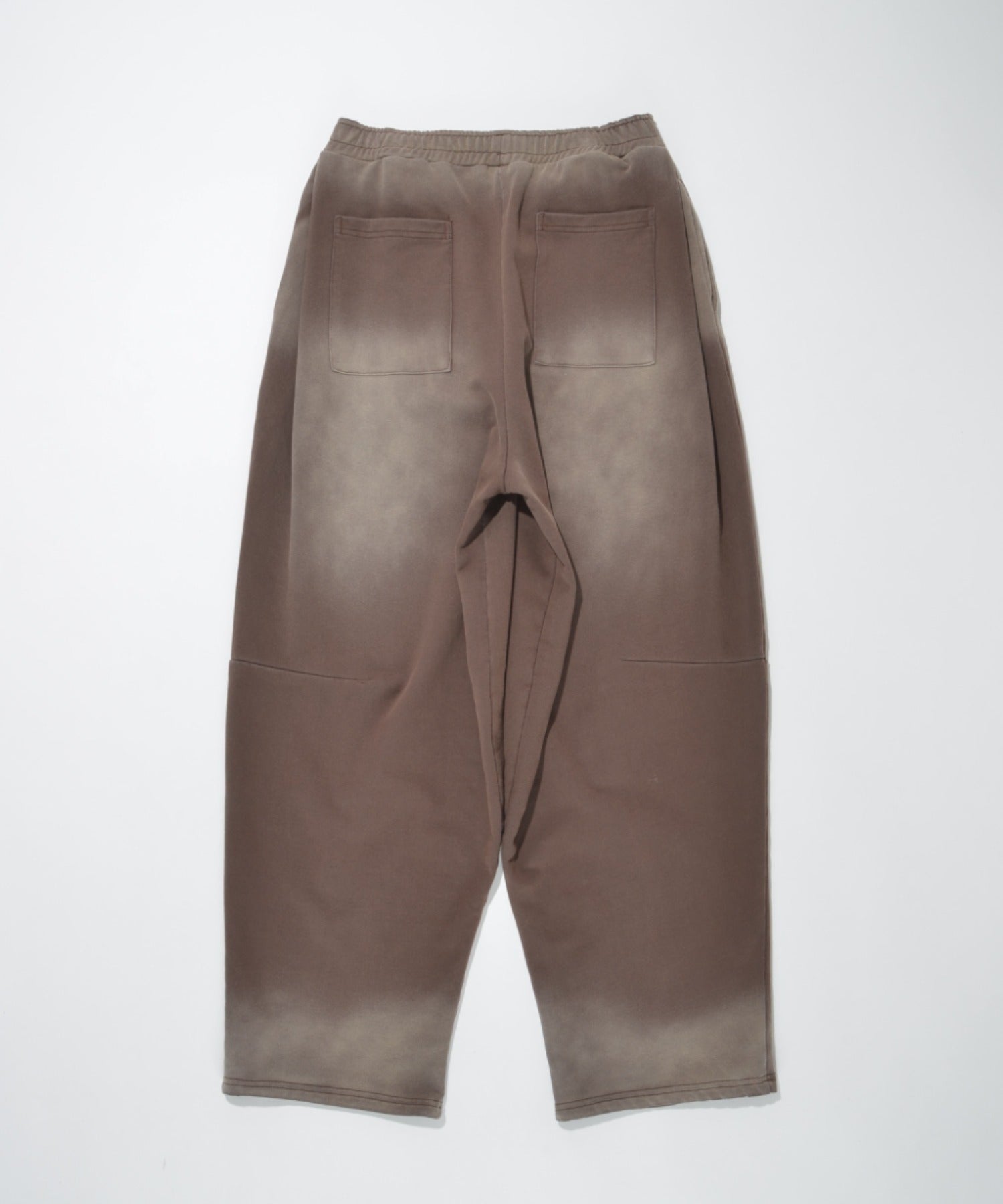 Sun faded Sweat Side-tuck Wide Pants - brown
