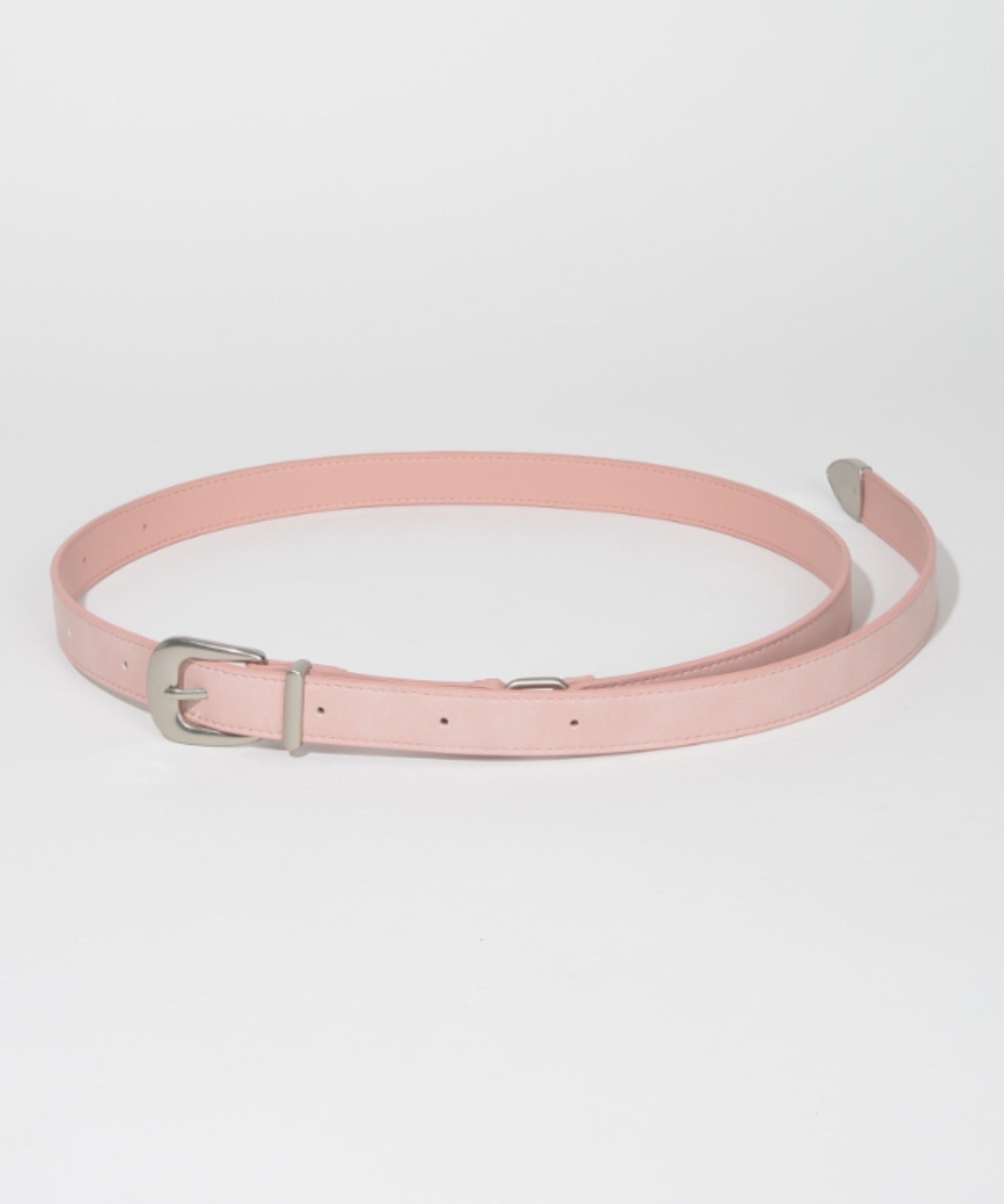 Ling narrow Suede Belt- cream