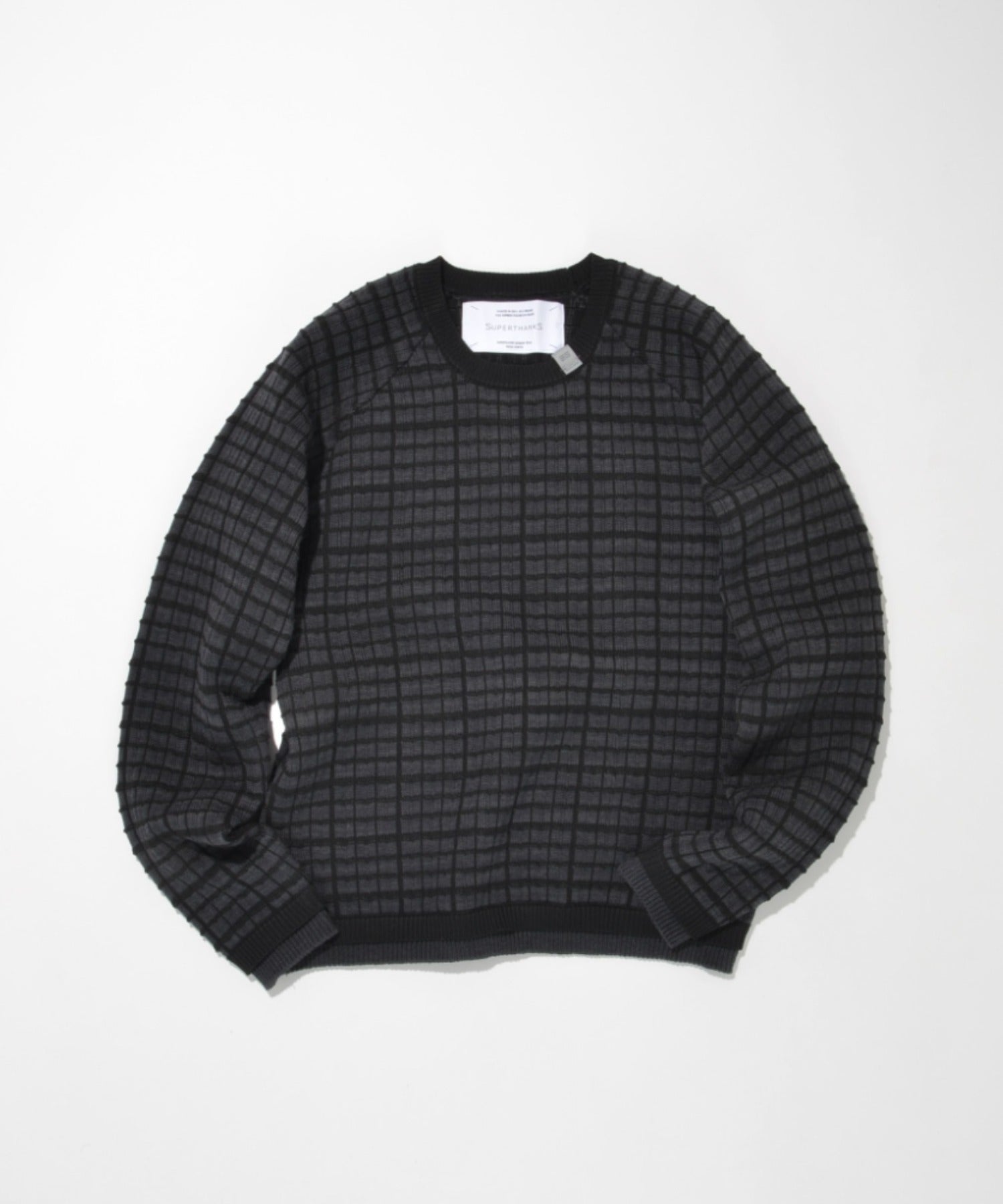 Graph check Knit Crew-neck - gray/black