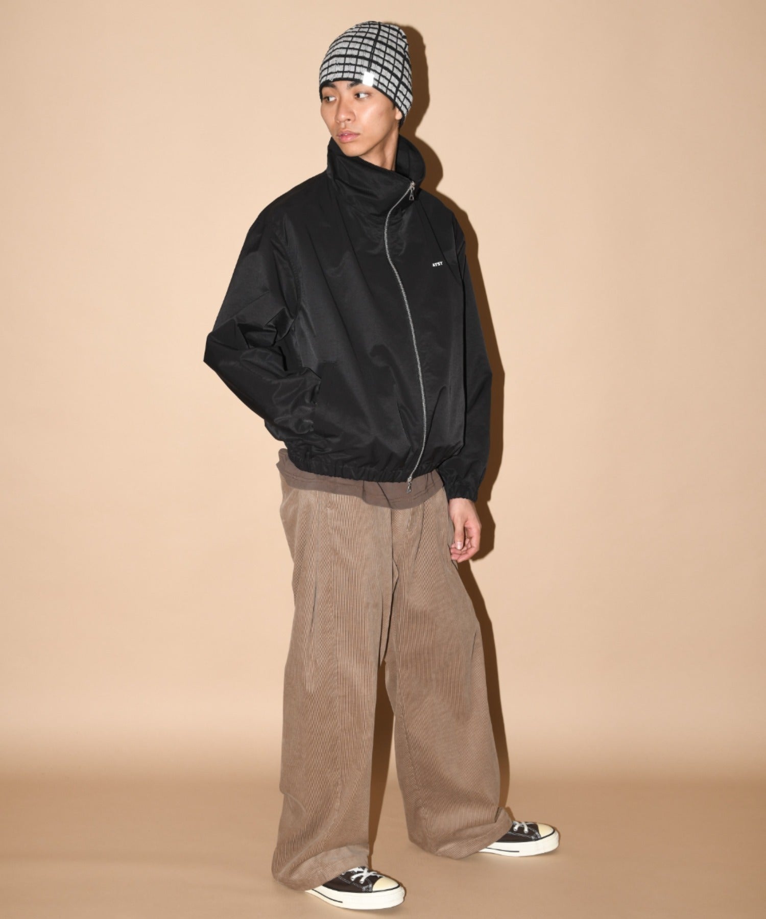 Corduroy Side-tuck Wide Pants - mocha