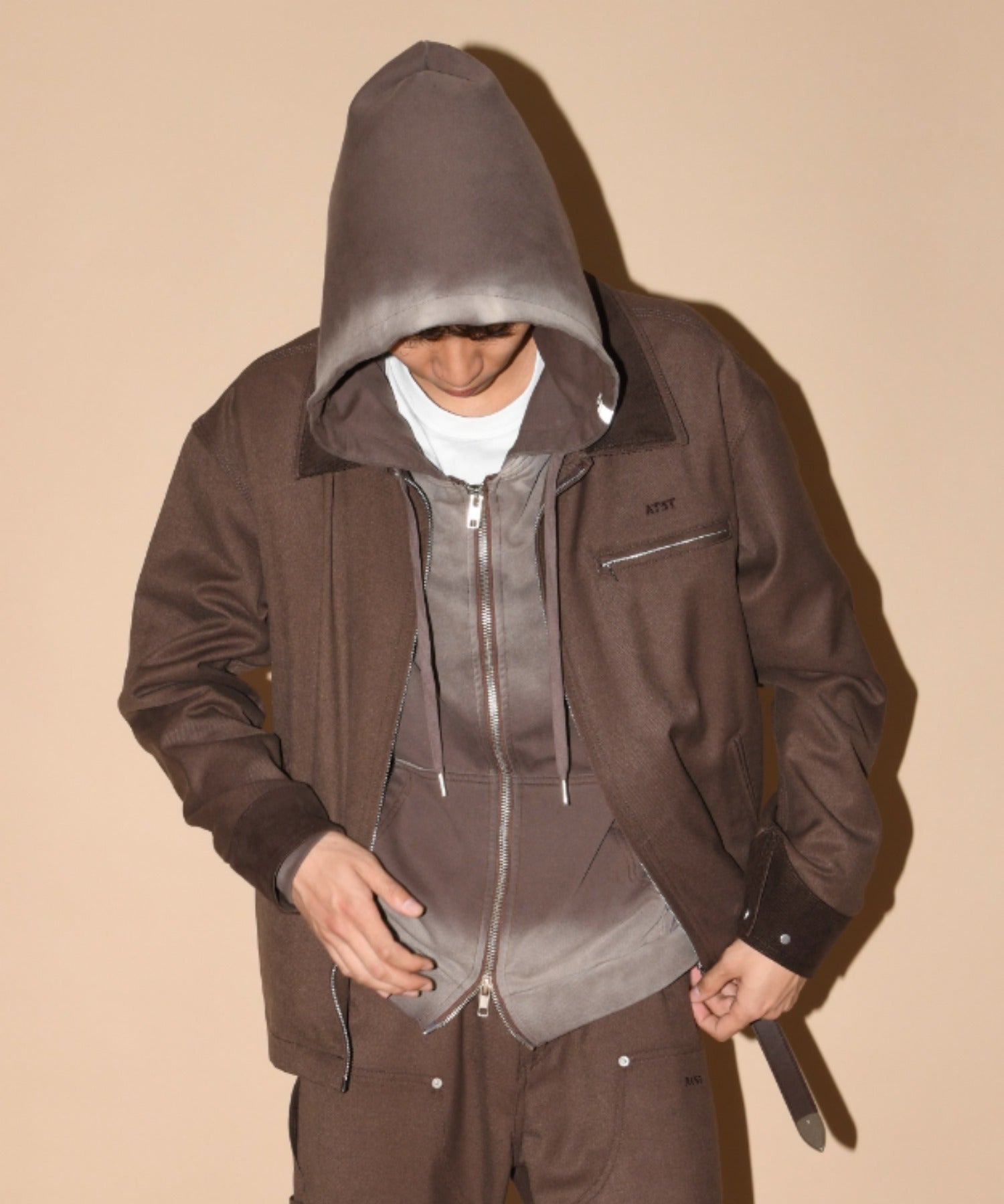 Sun faded Zip-Hoodie Sweat - black