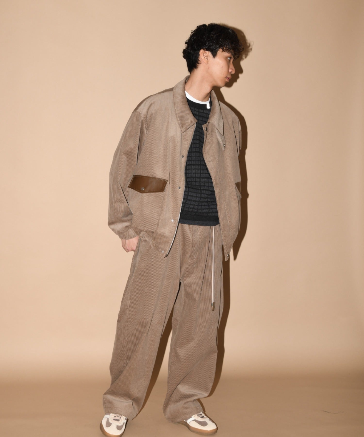 Corduroy Harrington Jacket- black
