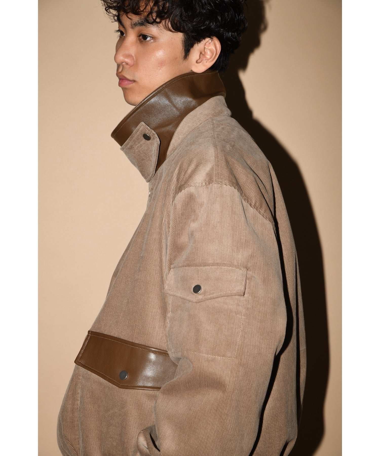 Corduroy Harrington Jacket- brown