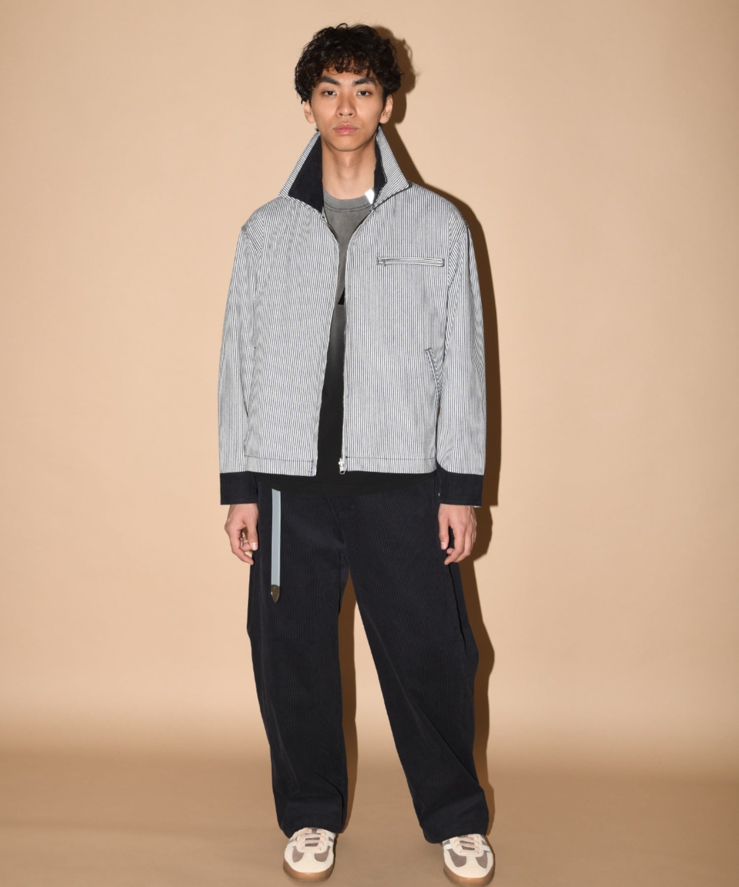 Corduroy Side-tuck Wide Pants - mocha