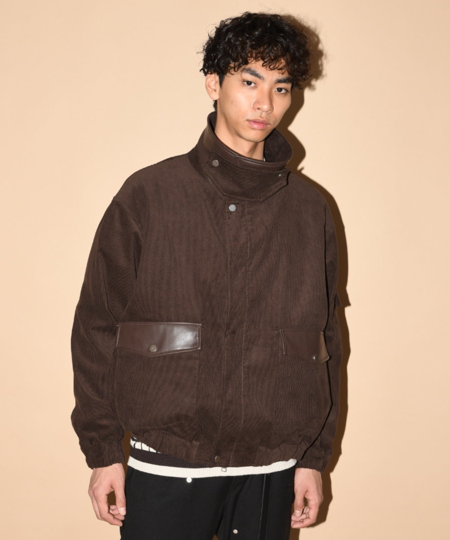 Corduroy Harrington Jacket- black