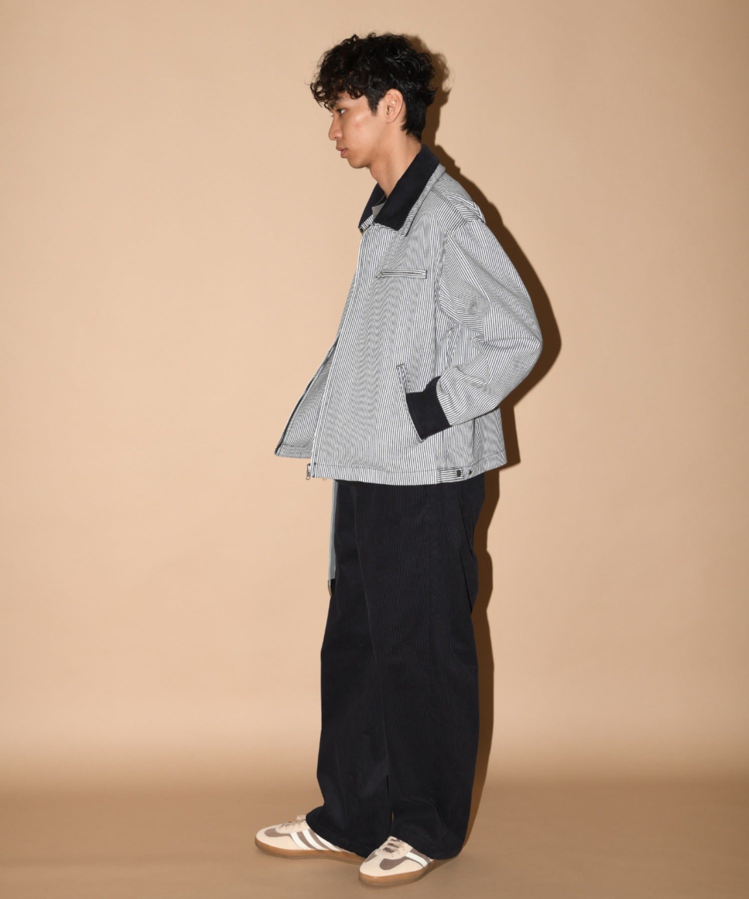 Corduroy Side-tuck Wide Pants - mocha