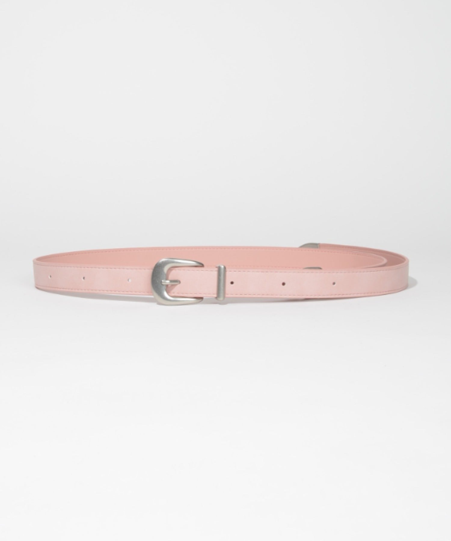 Ling narrow Suede Belt- pink