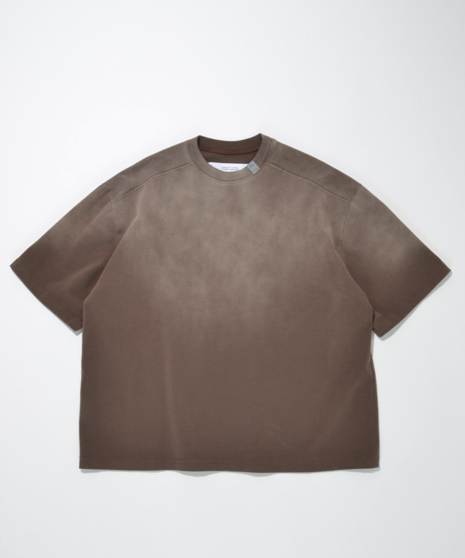 Sun faded Flocky print Sweat S/S T-shirt - pink