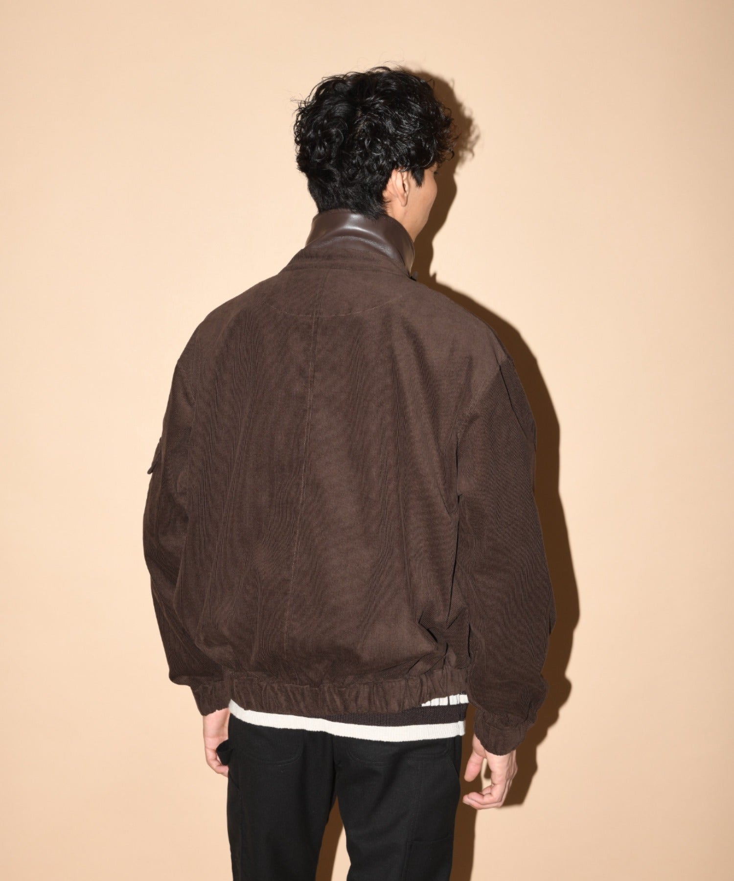 Corduroy Harrington Jacket- brown