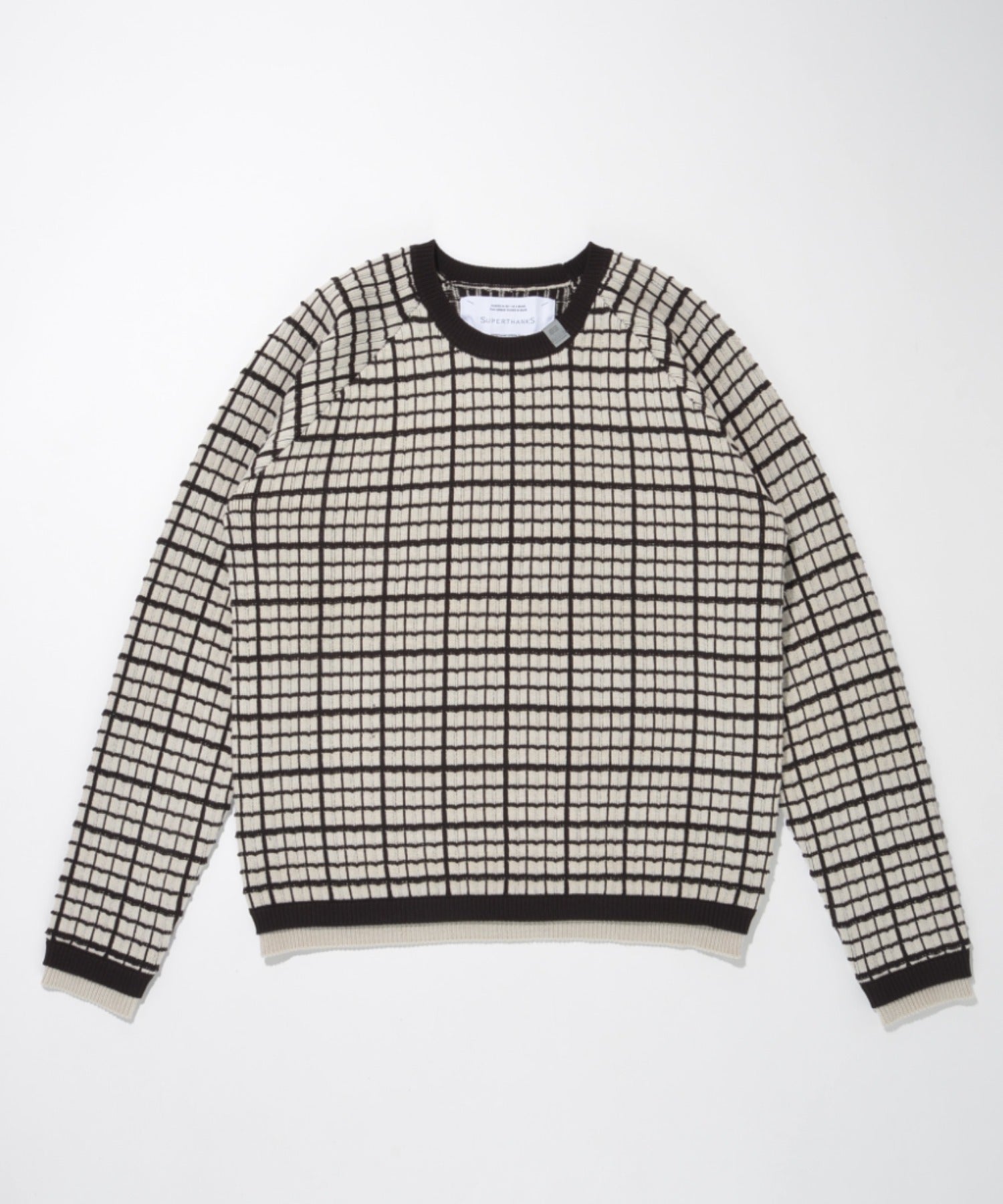 Graph check Knit Crew-neck - gray/black