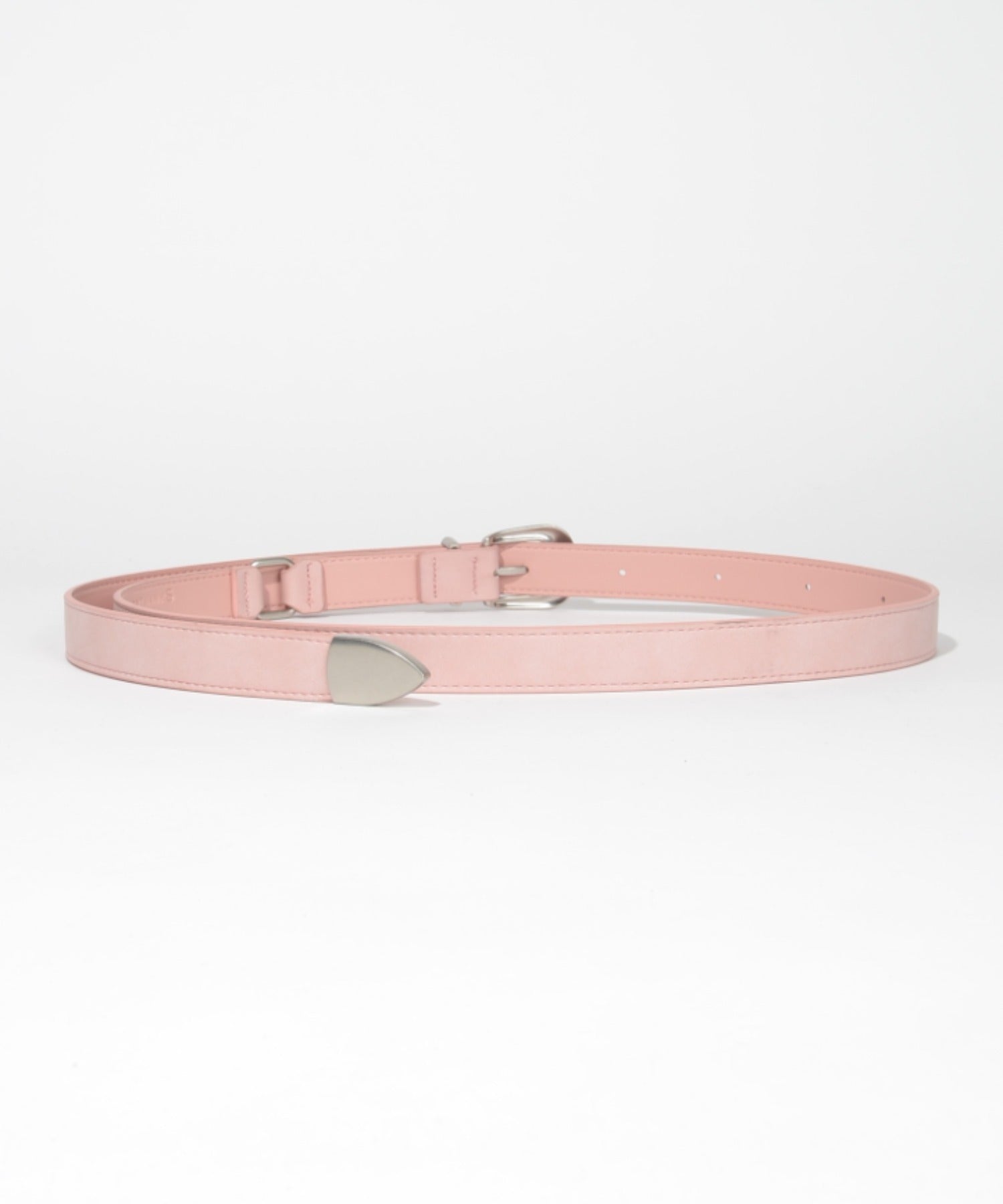 Ling narrow Suede Belt- pink