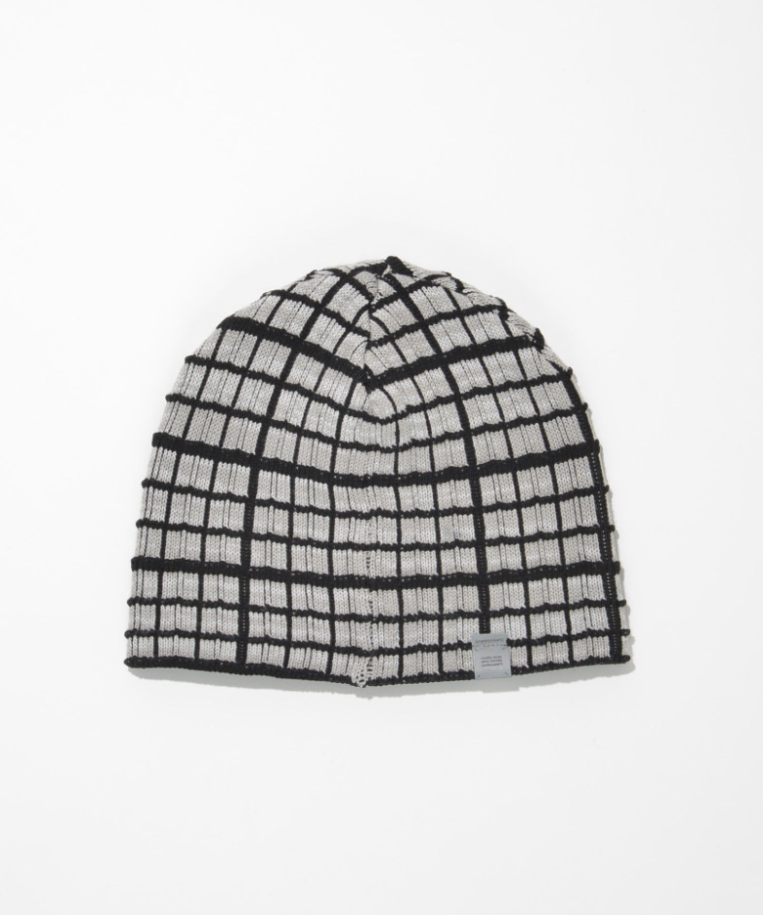 Graph check Knit Reversible Beanie - c.gray/black