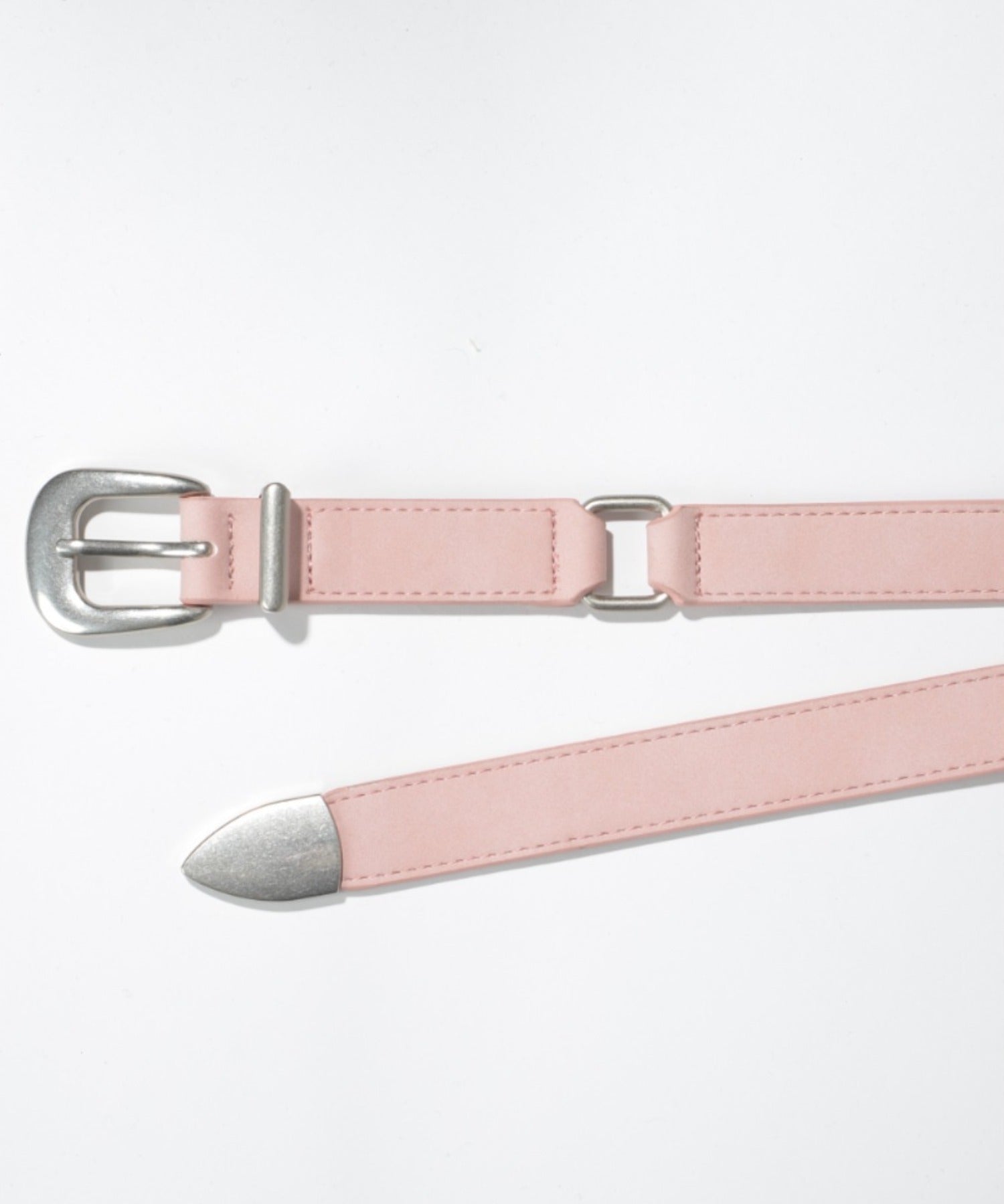 Ling narrow Suede Belt- cream