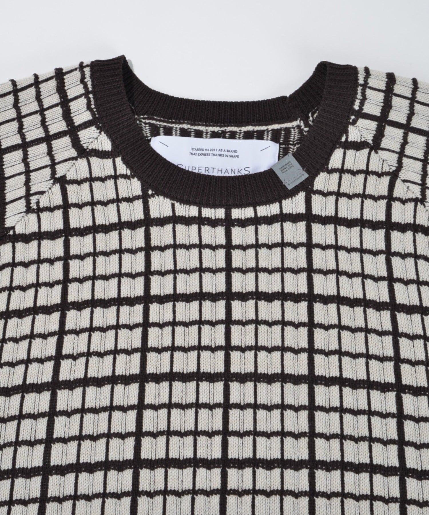Graph check Knit Crew-neck - c.gray/black