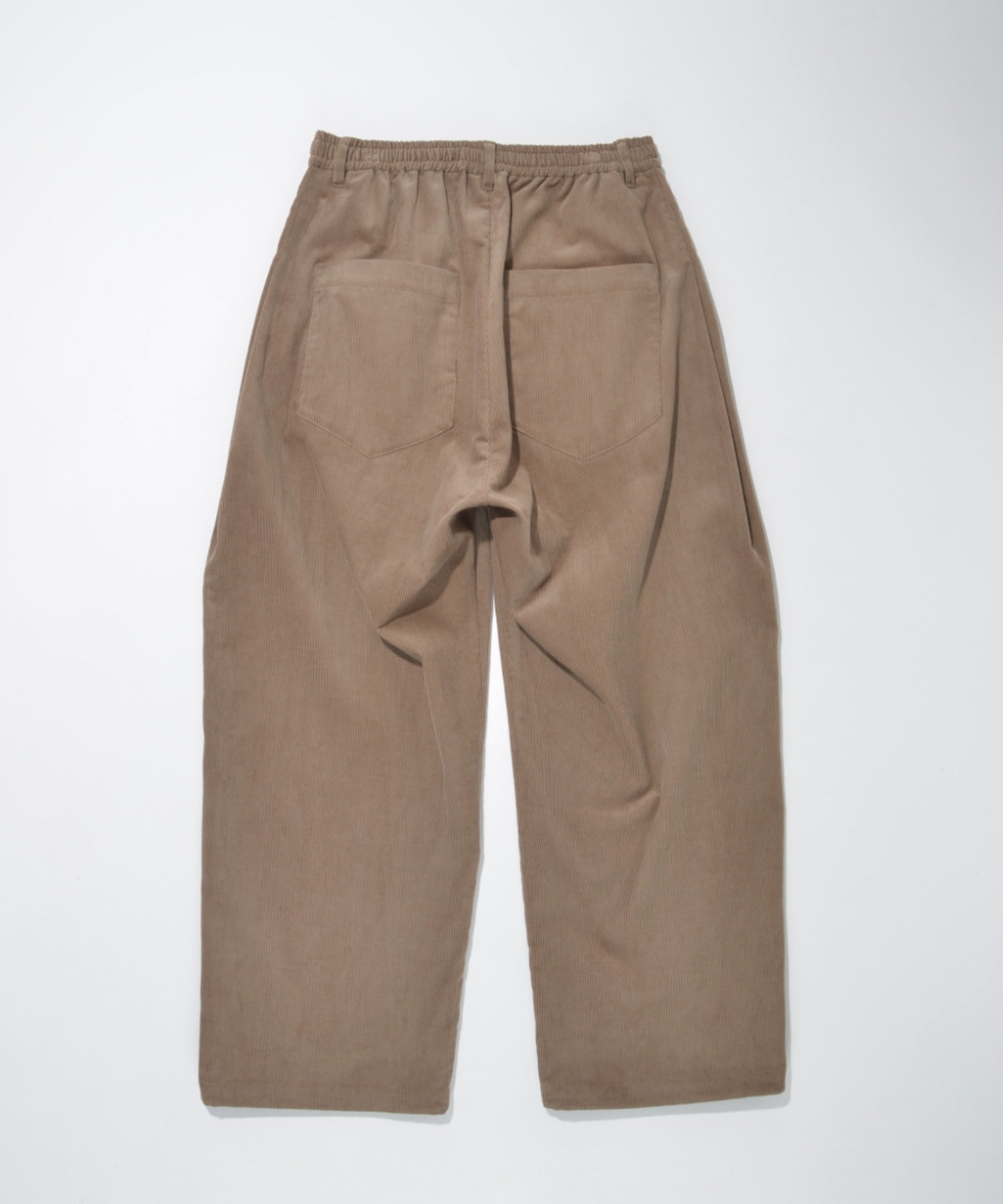 Corduroy Side-tuck Wide Pants- brown
