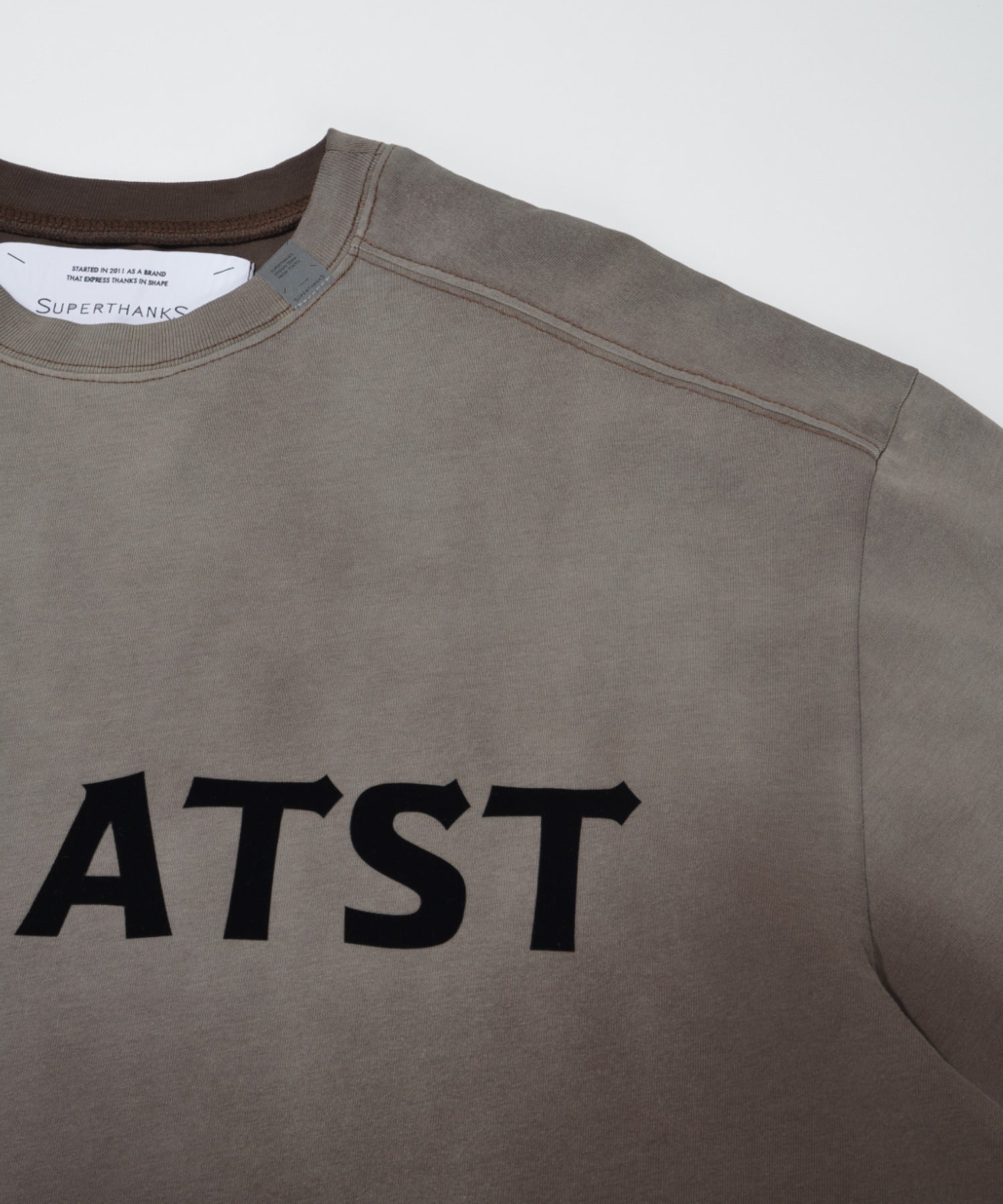 Sun faded Flocky print Sweat L/S T-shirt - black