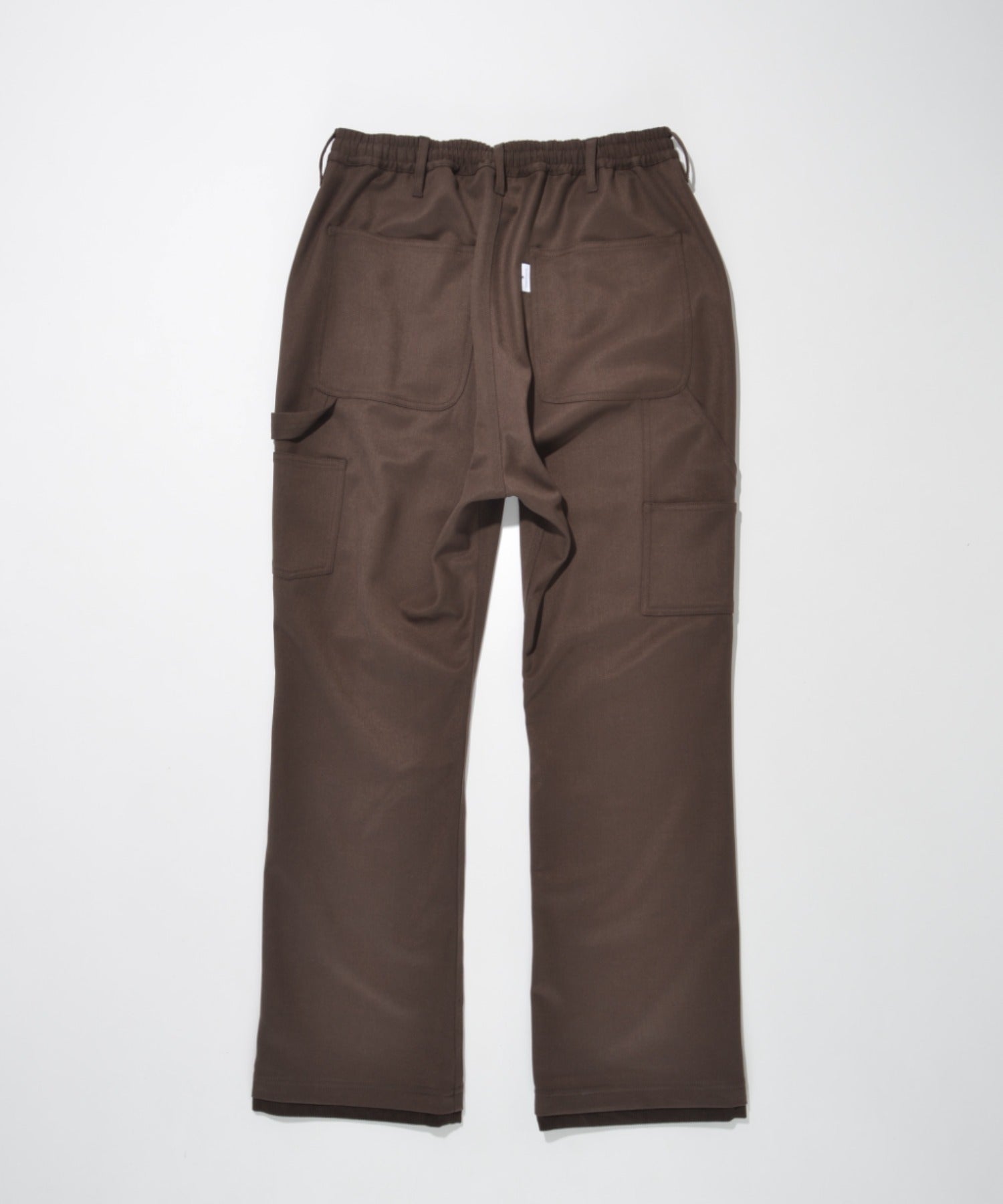 Layered hem Double knee Pants - black