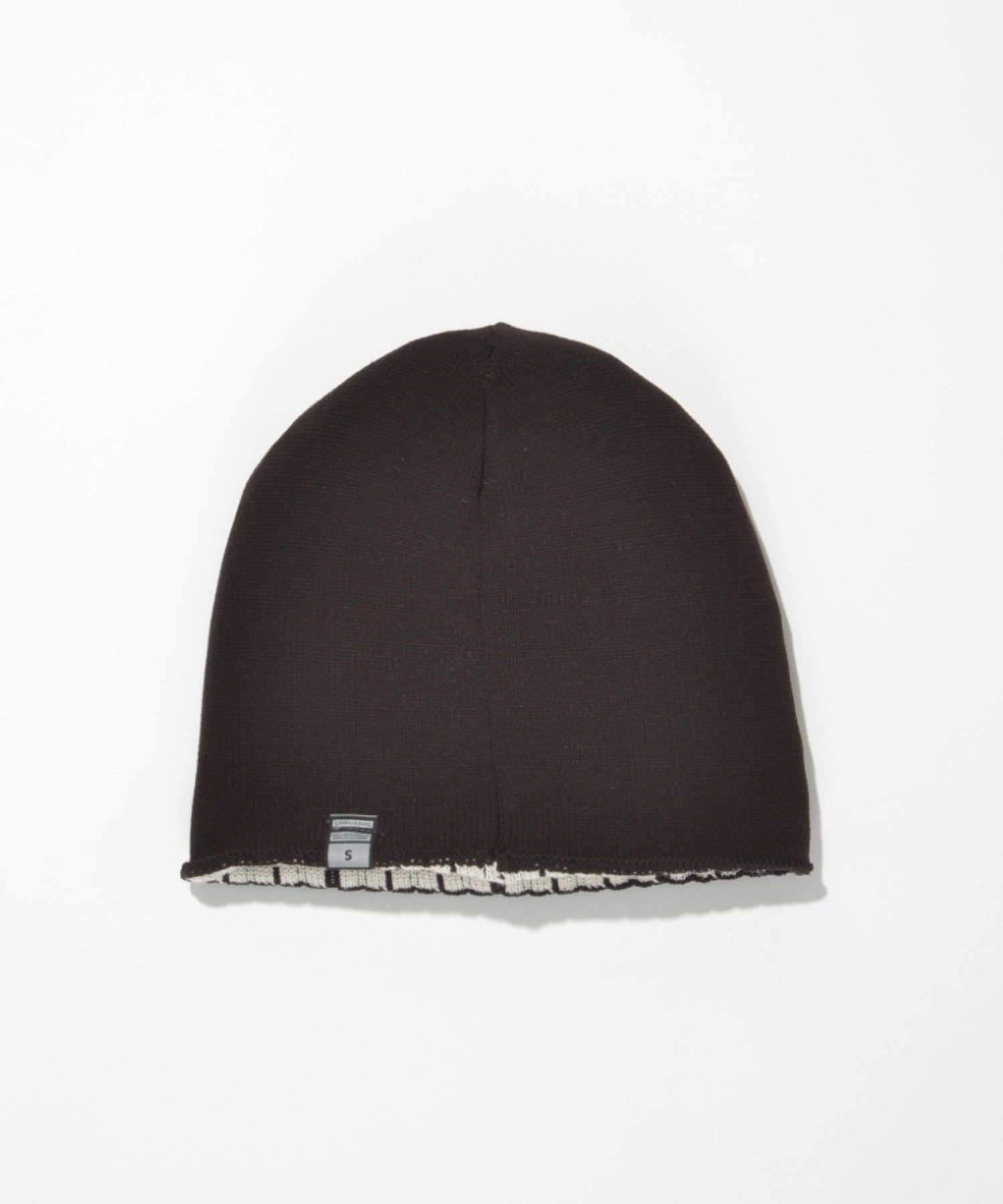 Graph check Knit Reversible Beanie - cream/brown