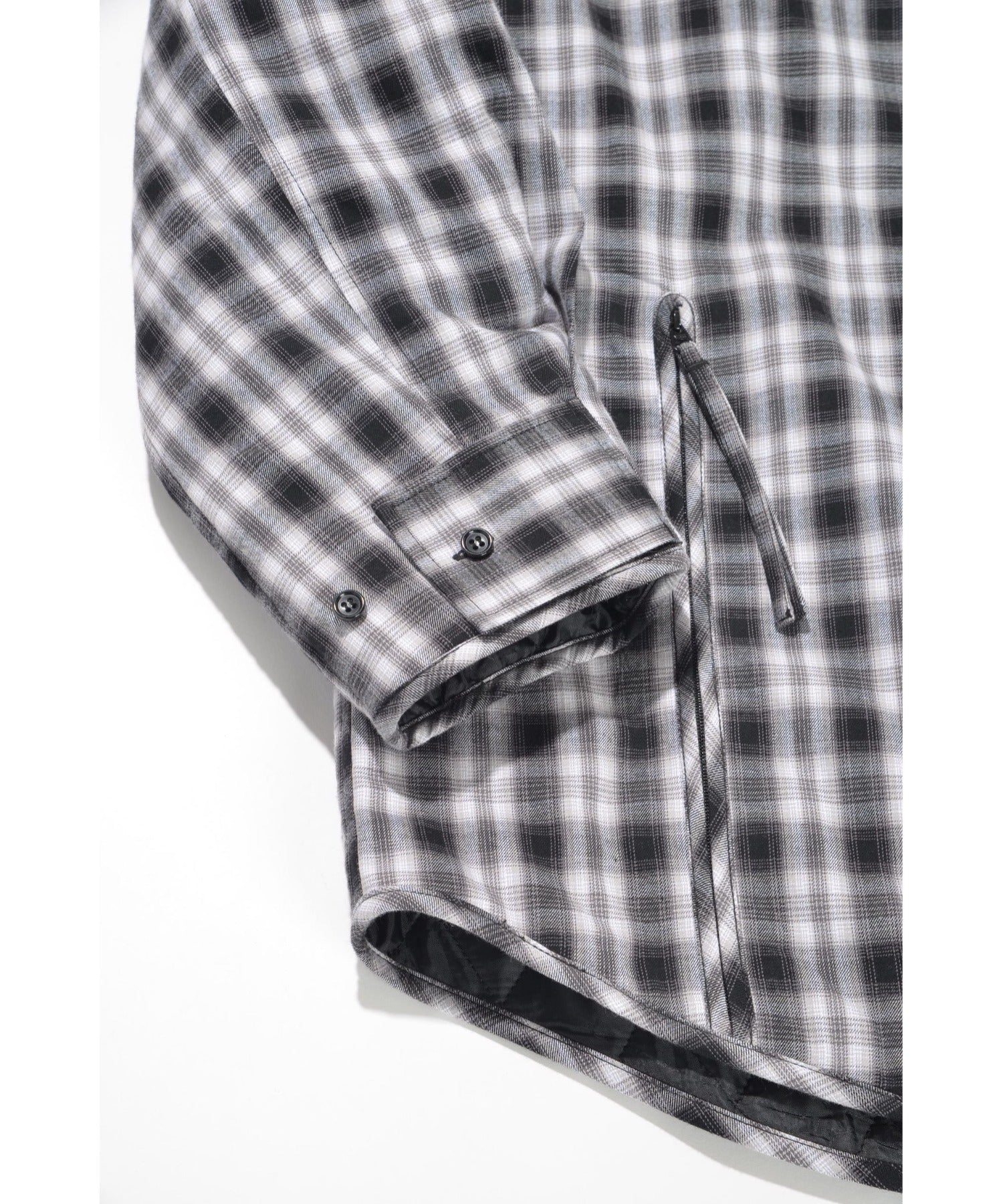 Padded retro shirt jac - white/black