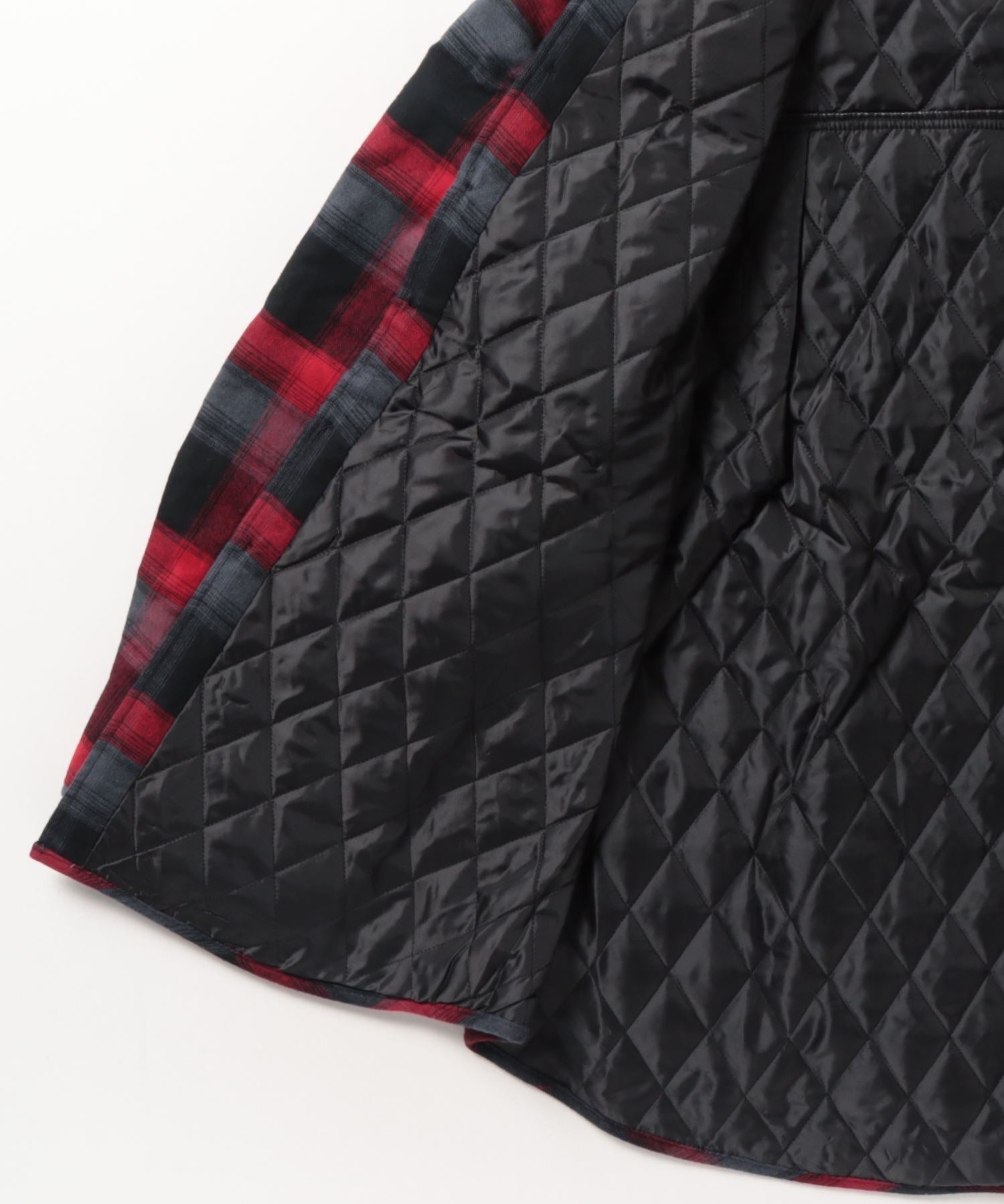 Padded retro shirt jac - gray/red
