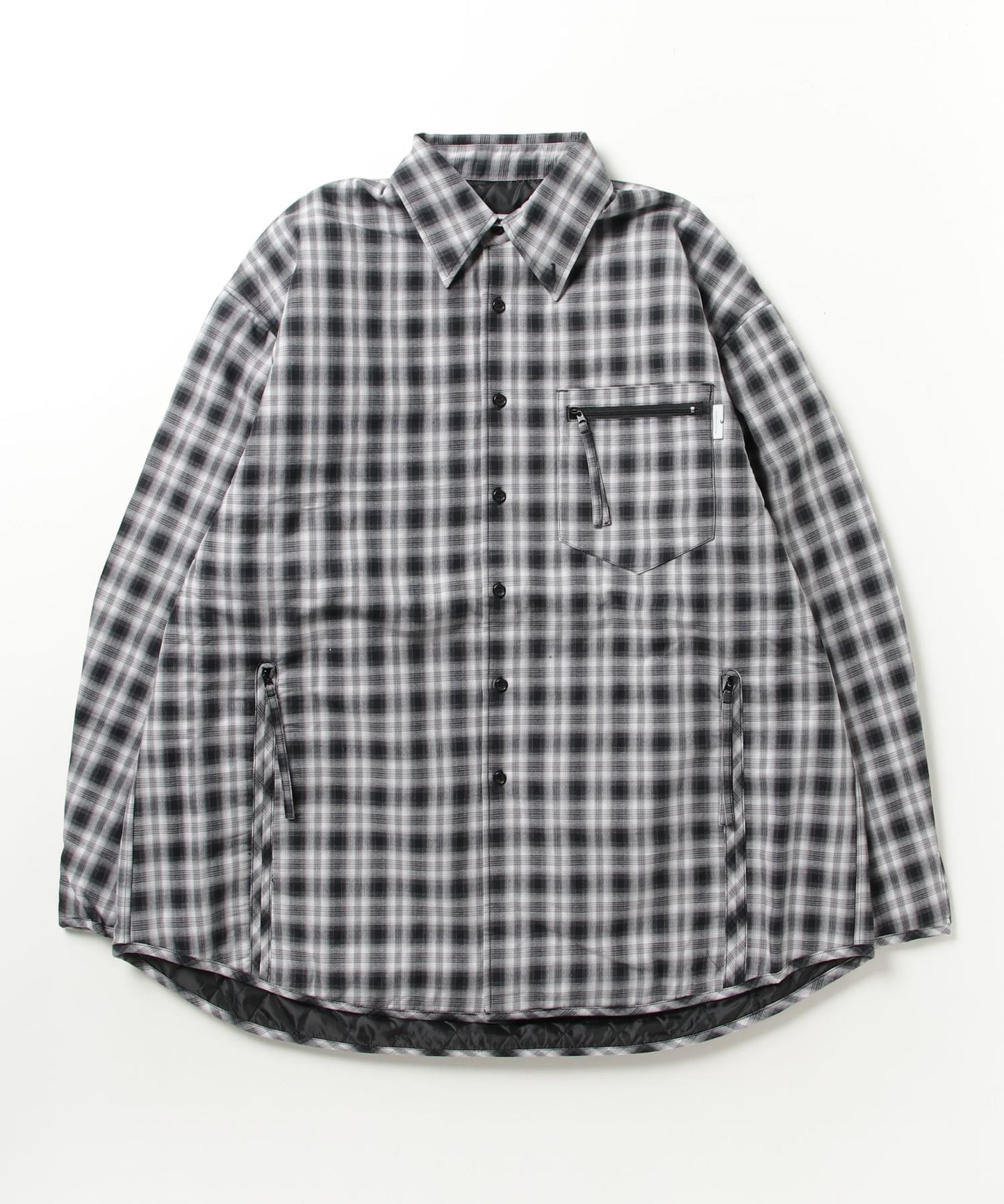 Padded retro shirt jac - white/black