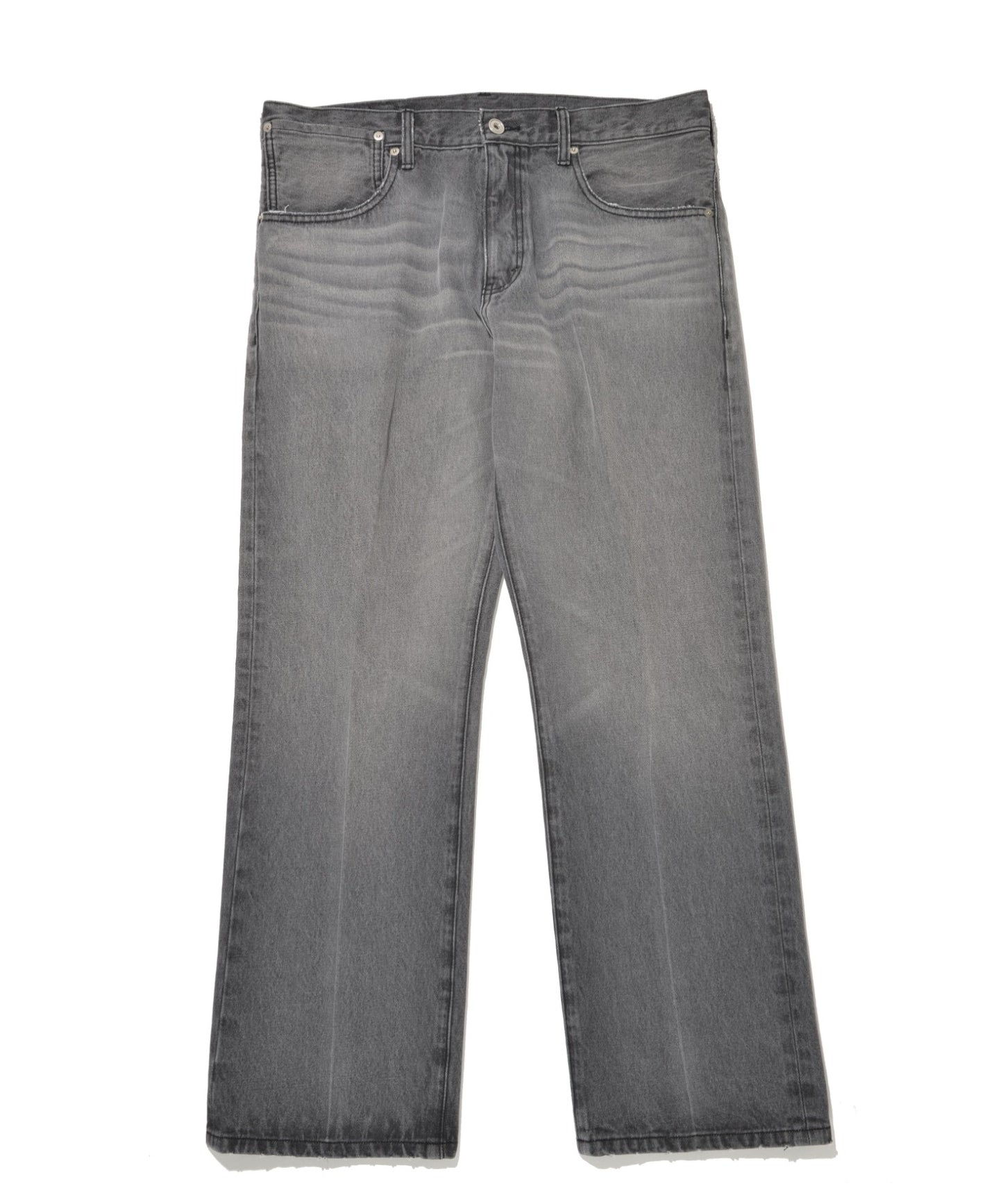 Washed flared denim trousers - wash blue