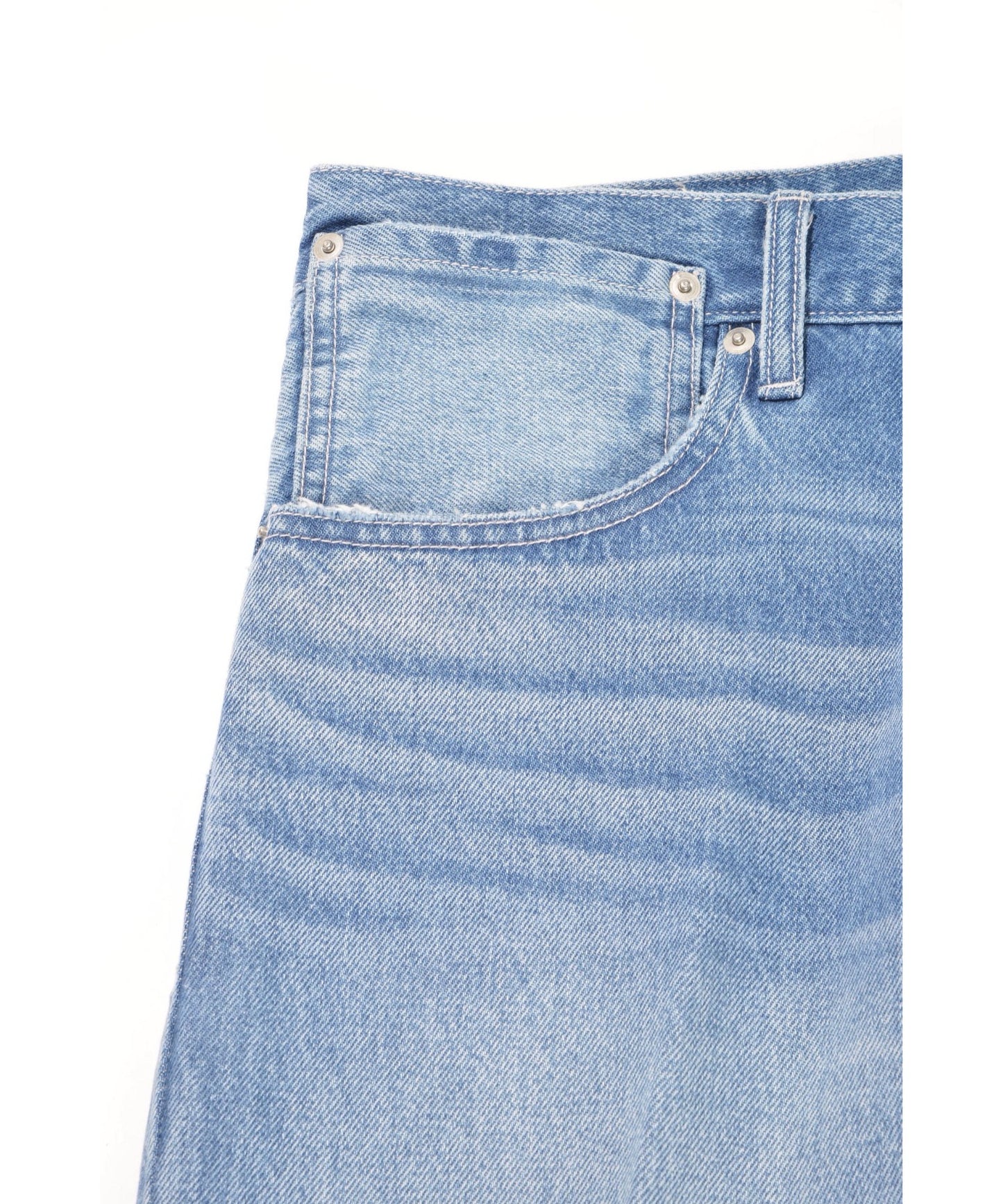 Washed flared denim trousers - wash blue