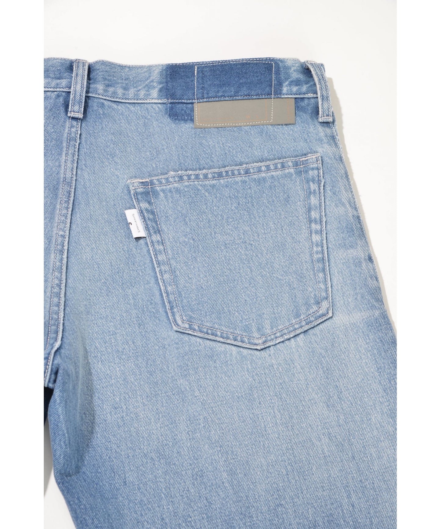 Washed flared denim trousers - wash blue