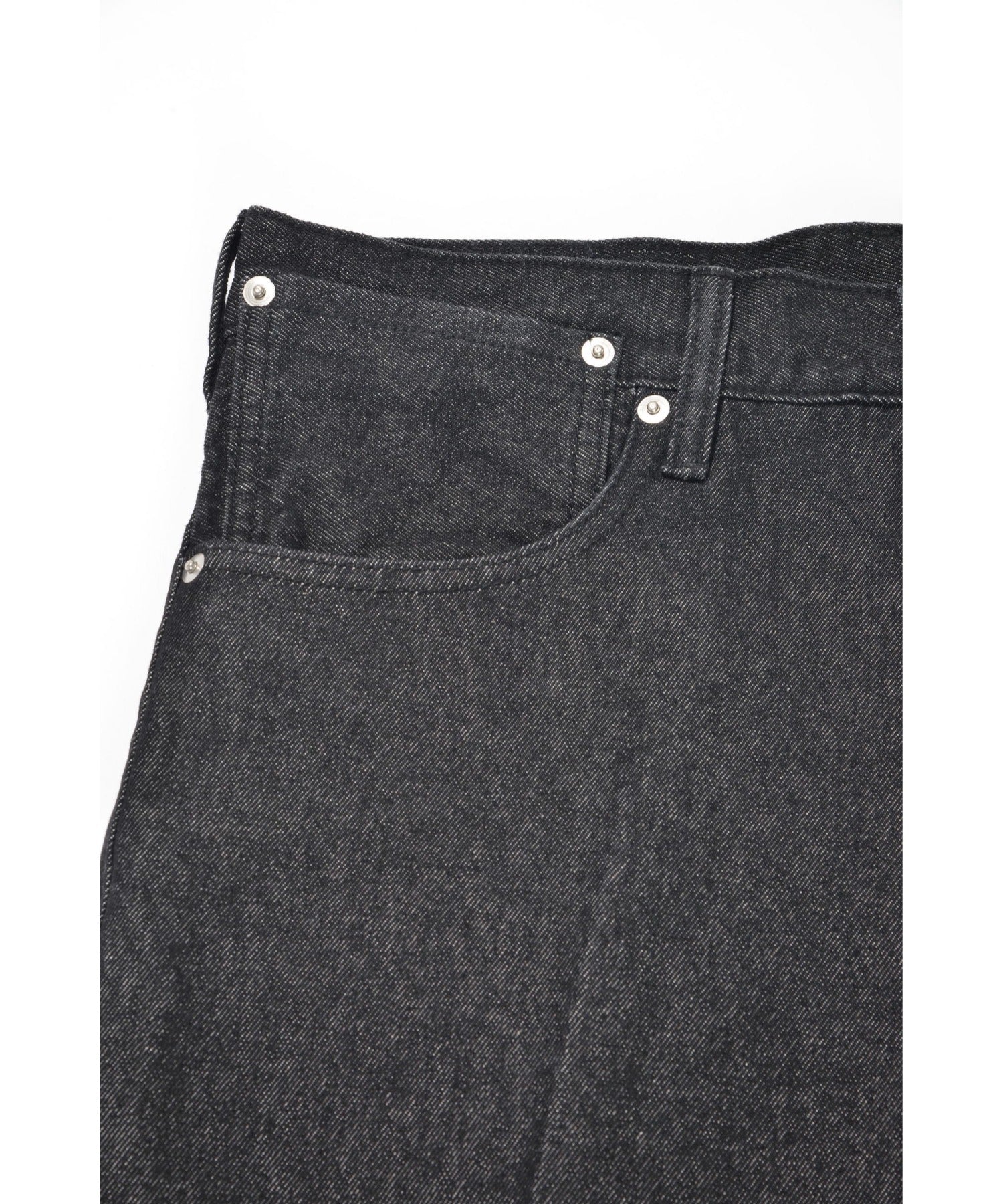 フレアシルエットデニムパンツ/Washed flared denim trousers - black
