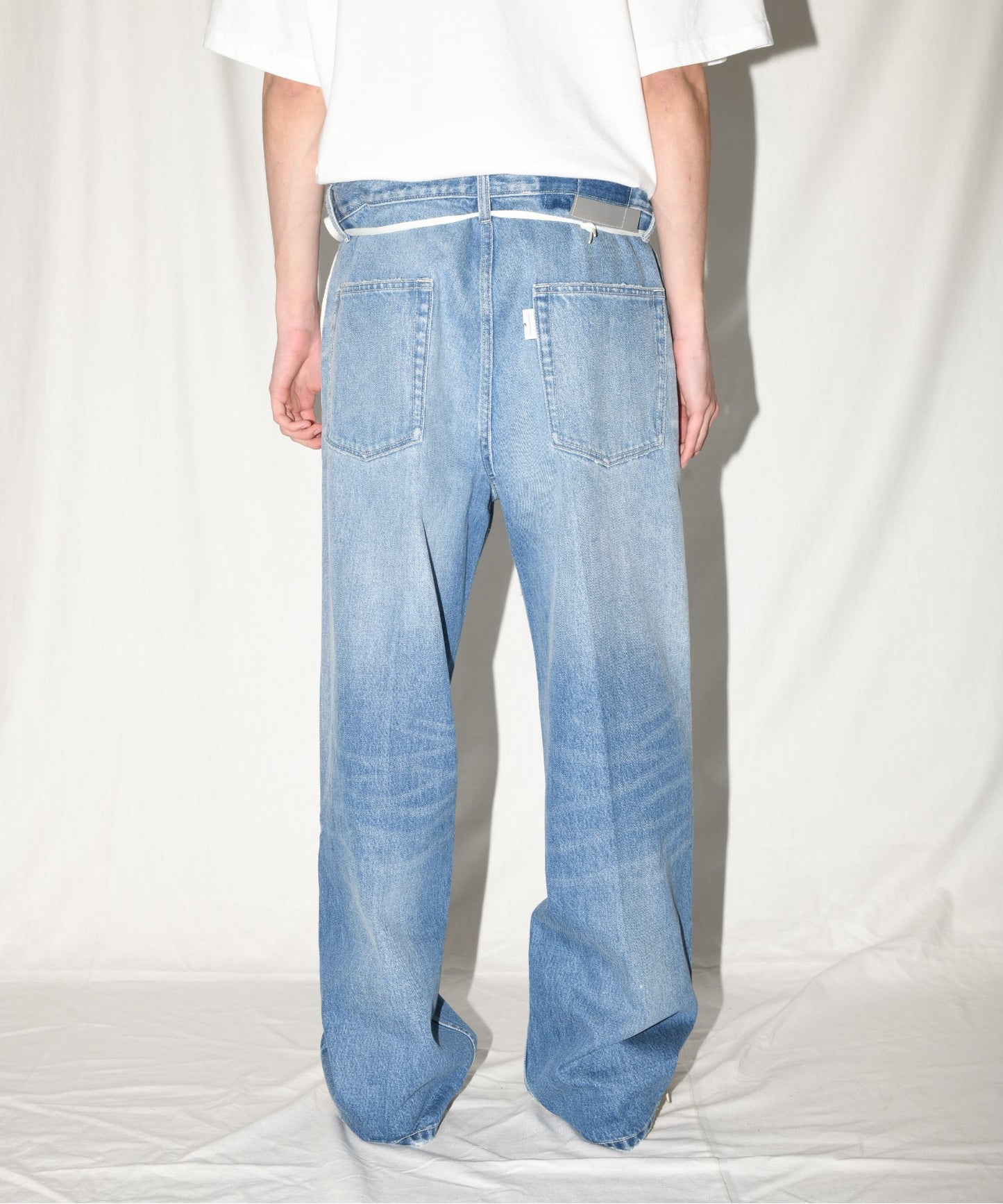 Washed baggy denim trousers - wash blue