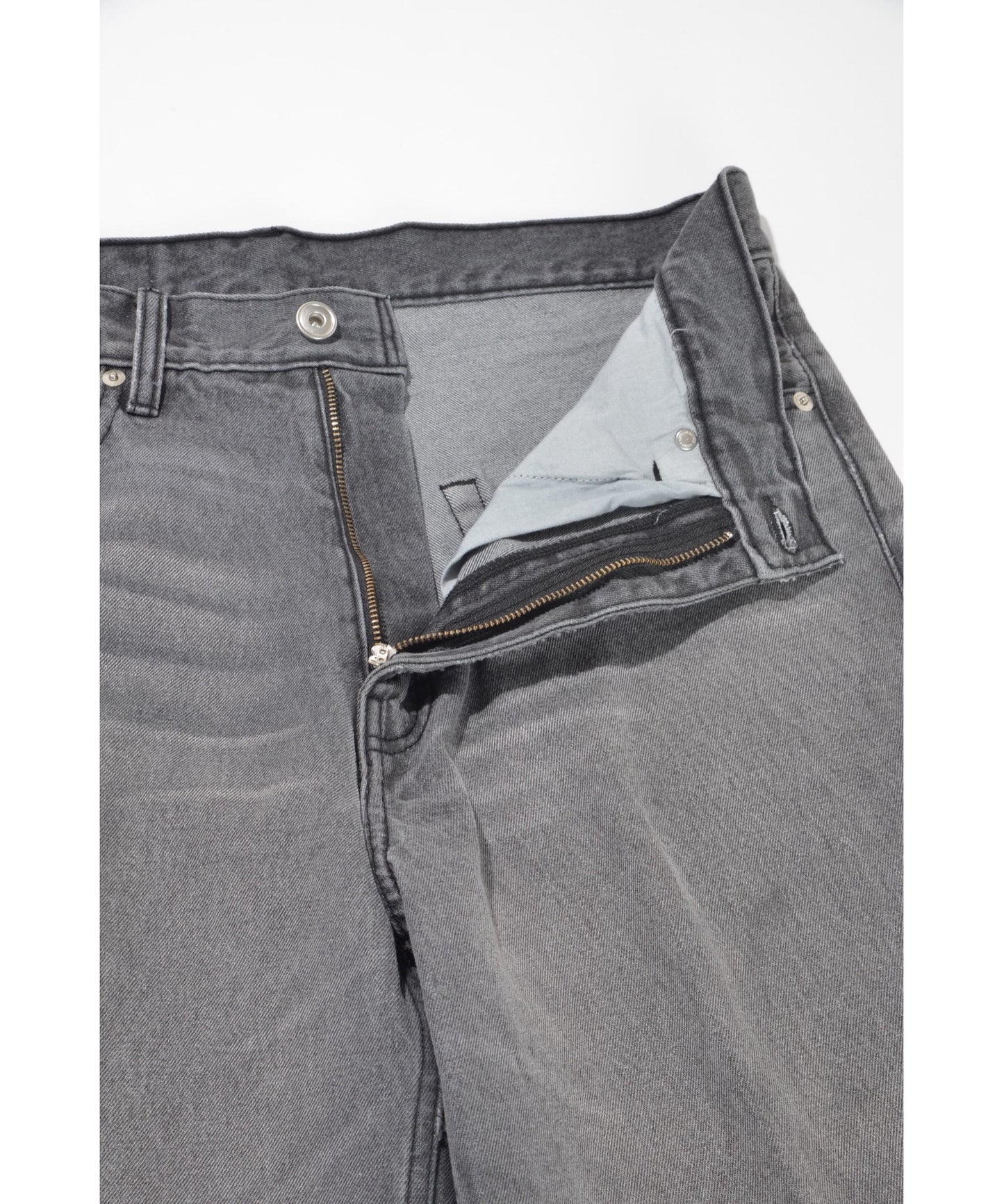 Washed baggy denim trousers - wash blue