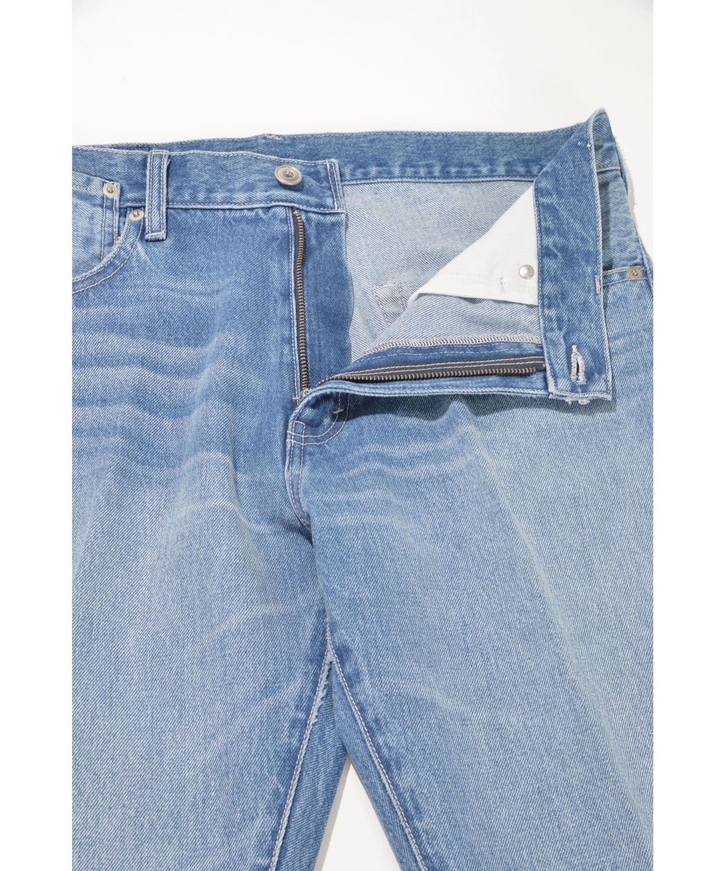 Washed baggy denim trousers - wash blue