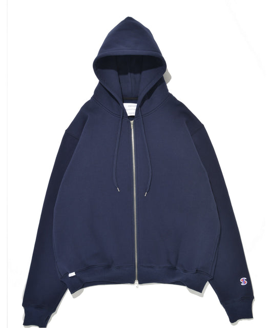 Zip-up sweat hoodie - navy