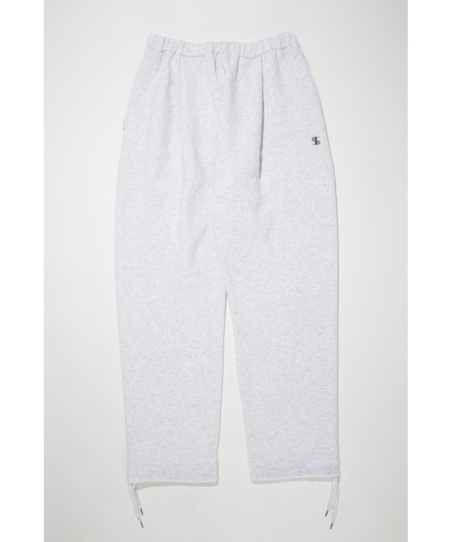 無地ワンポイント裏起毛スウェットパンツ/Wide sweat trousers - navy