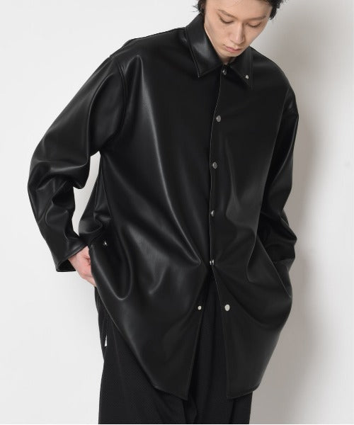 Outsider Shirt Jacket - neo leather black