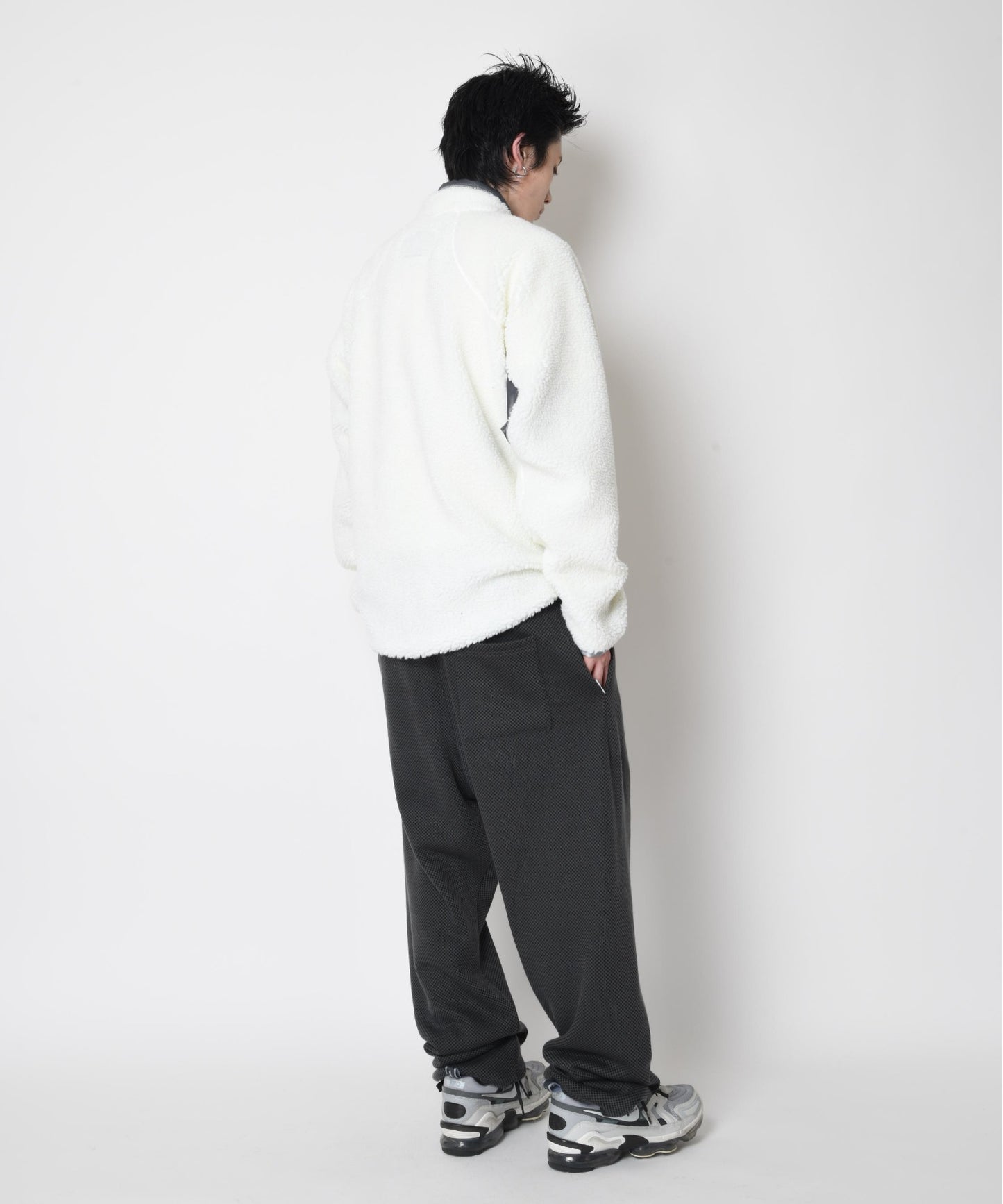 Wide knitted trousers (Double face - black