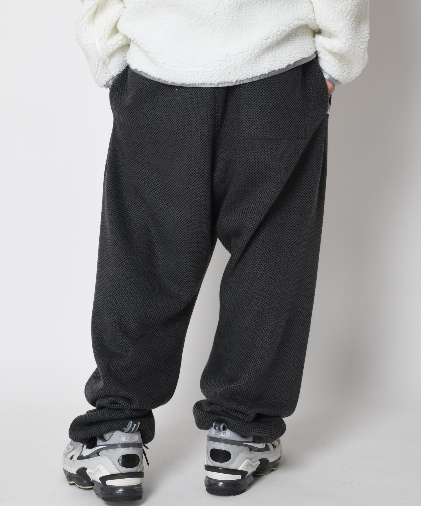 Wide knitted trousers (Double face - black