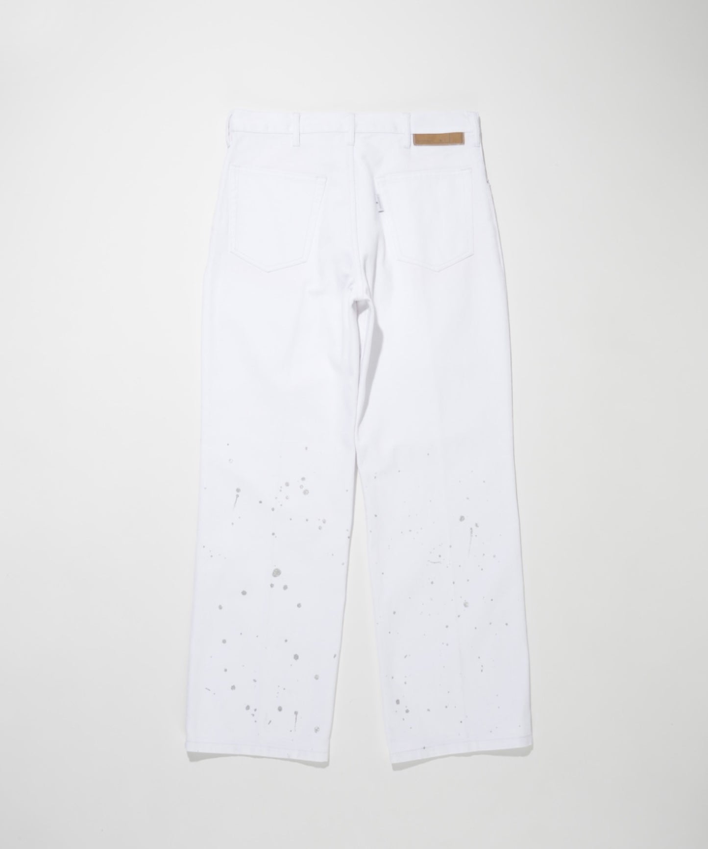 Washed flared denim tuck P - white