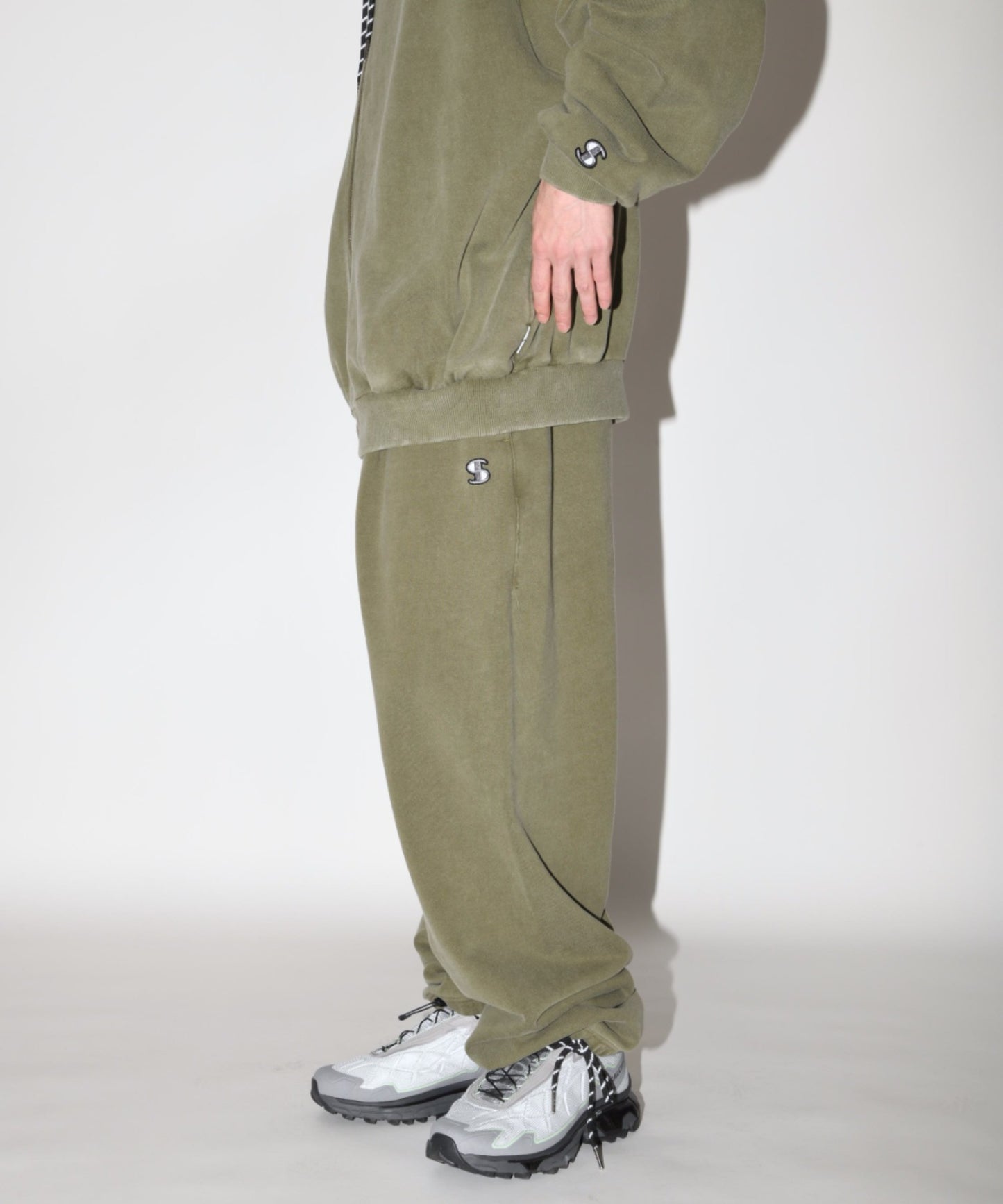 Wide sweat P - khaki