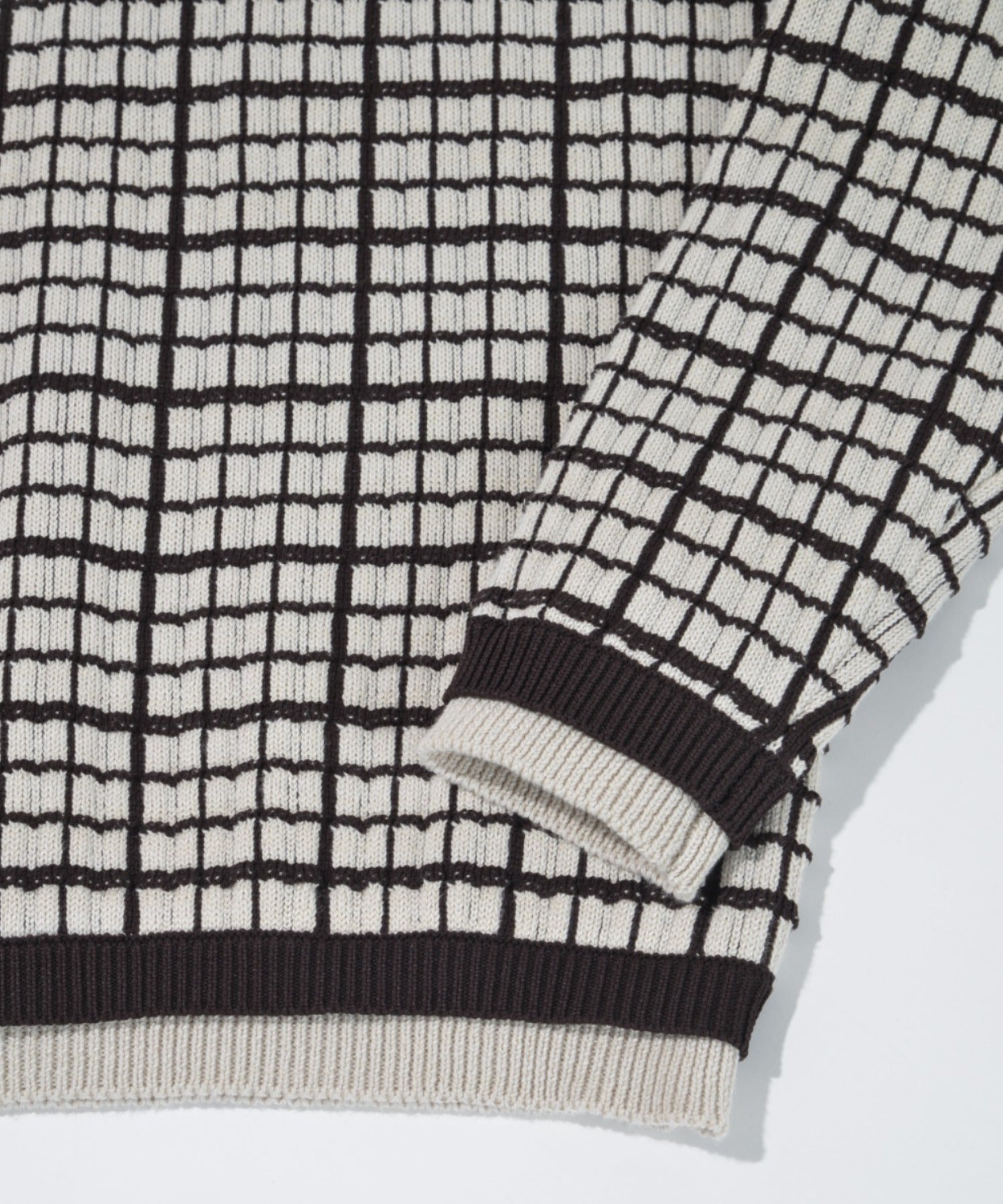 Graph check Knit Crew-neck - gray/black