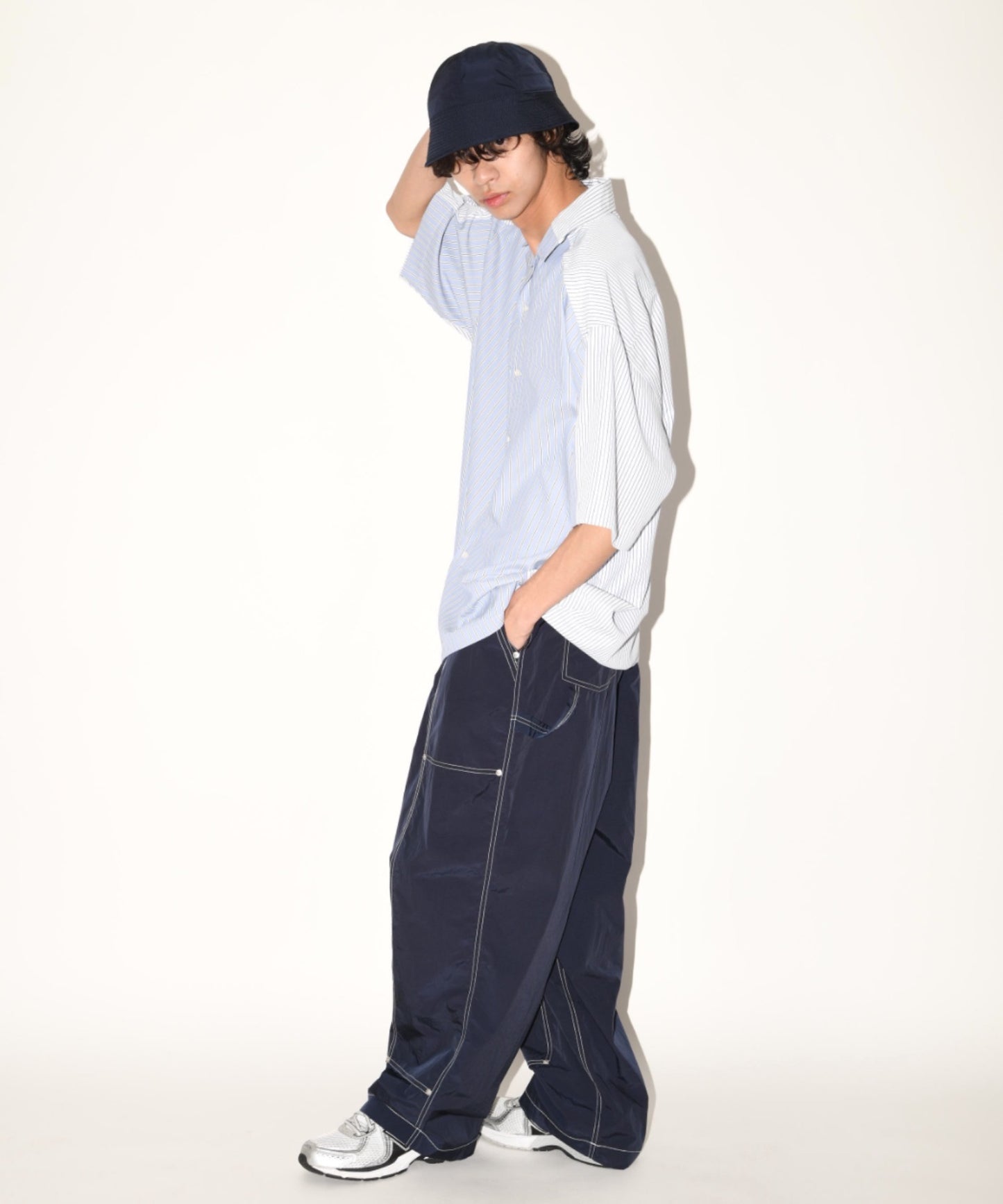 Mixture S/S shirt - blue stripe