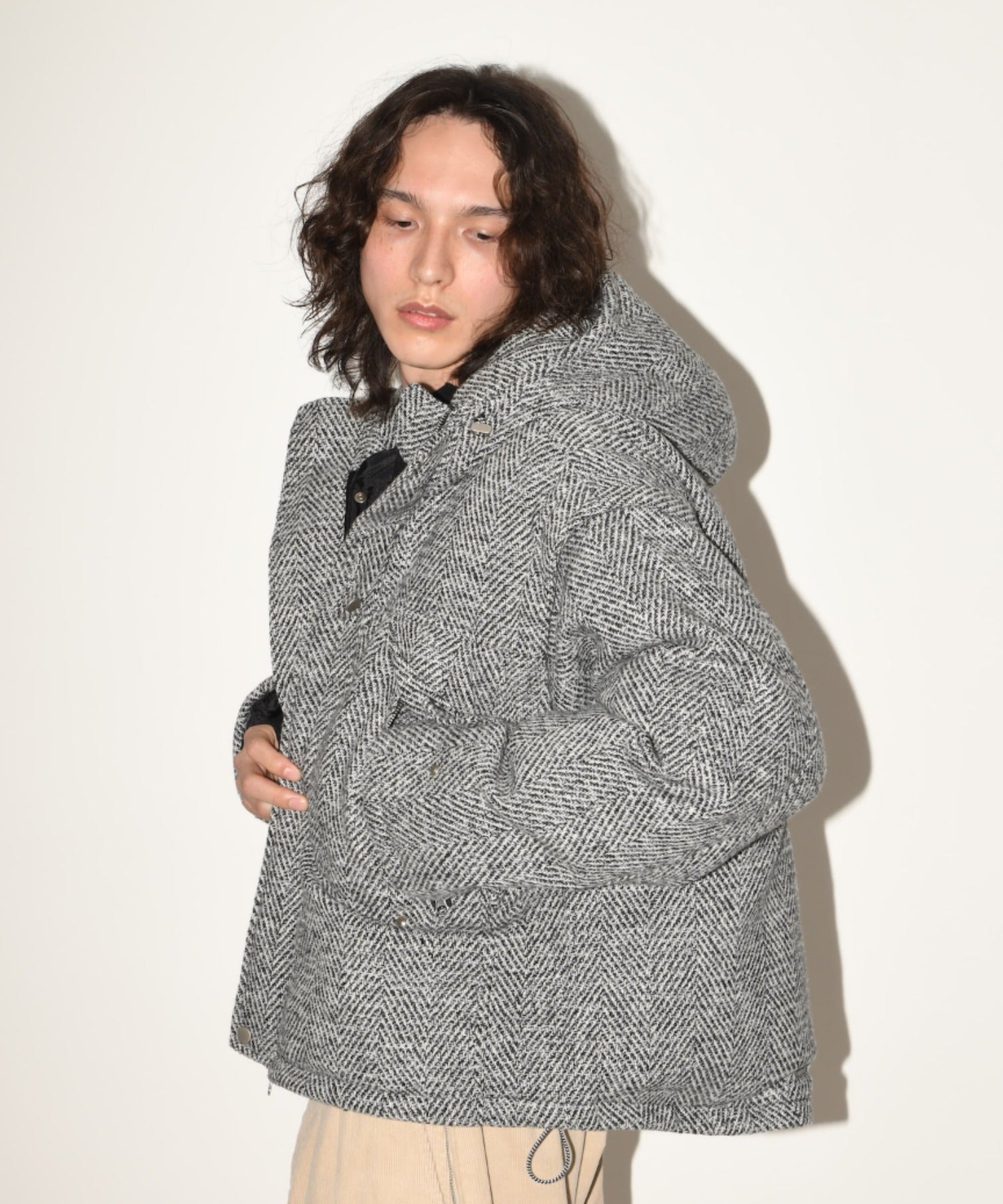 Herringbone mountain parka - gray