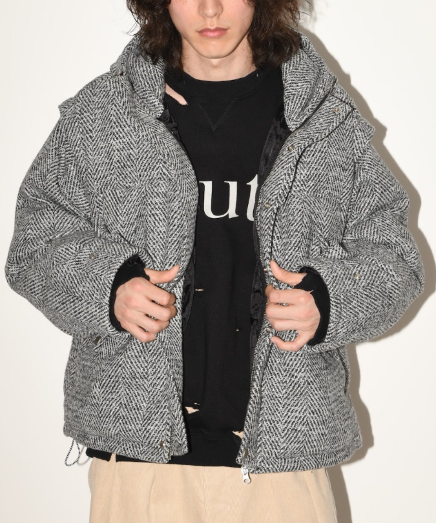 Herringbone mountain parka - gray