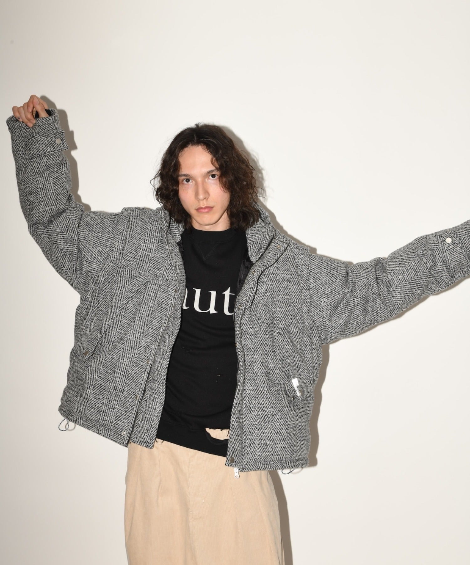Herringbone mountain parka - gray