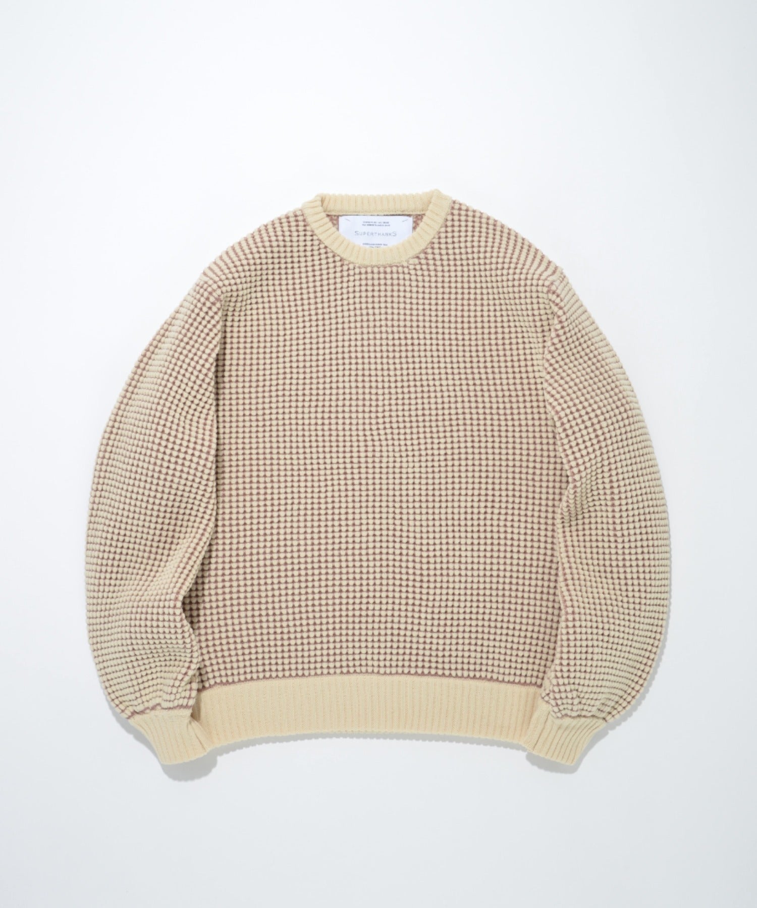 Popcorn crew neck knit - black